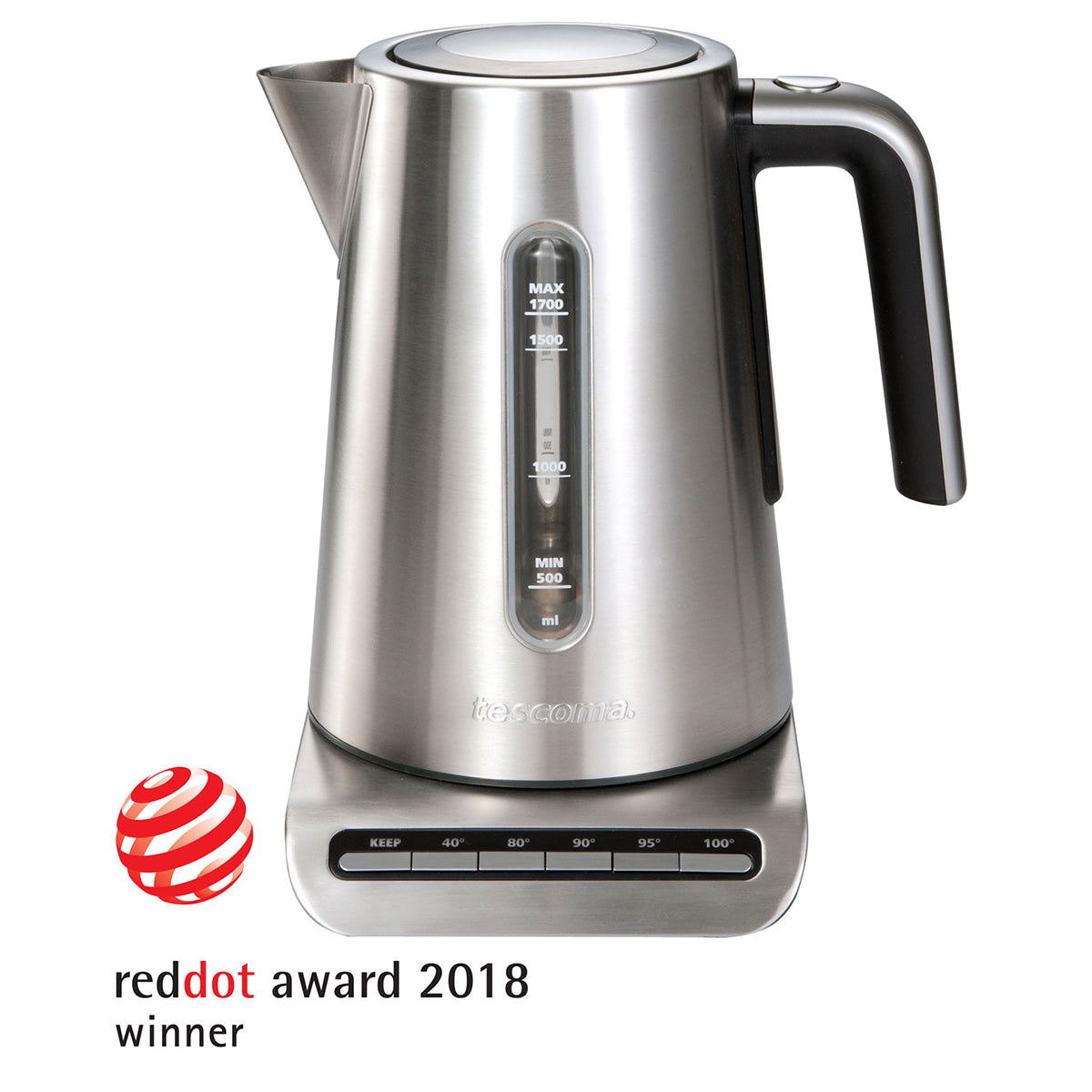 Wasserkocher Edelstahl mit Temperaturwahl Warmhaltefunktion Tescoma President 1,7 Liter