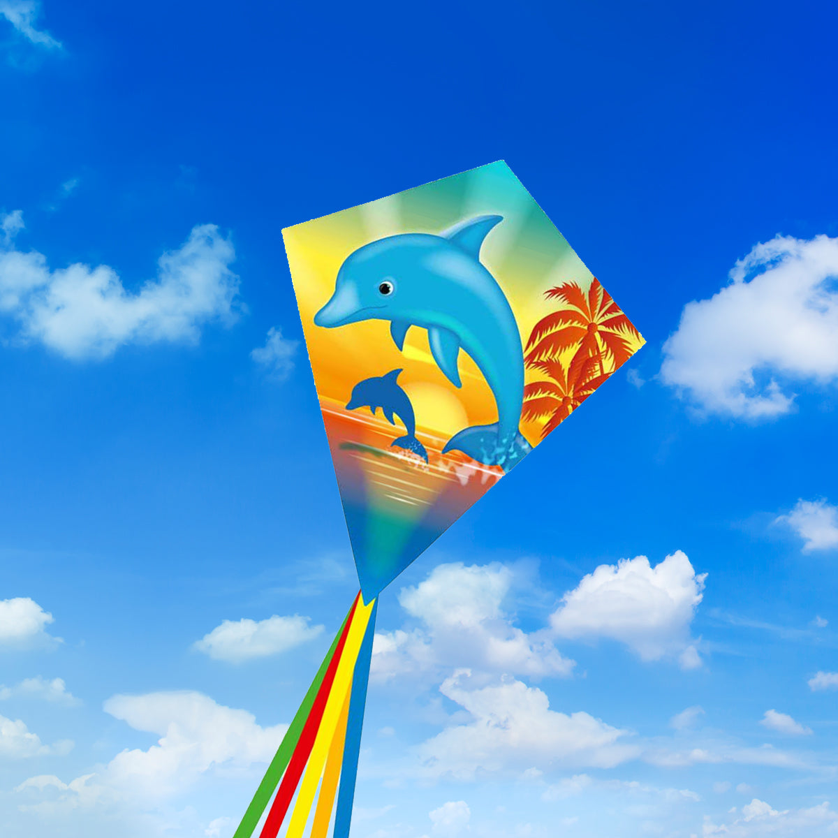 Kinderdrachen Einleiner Drachen HQ Eddy Dolphin Sunset 70 cm Flugdrachen