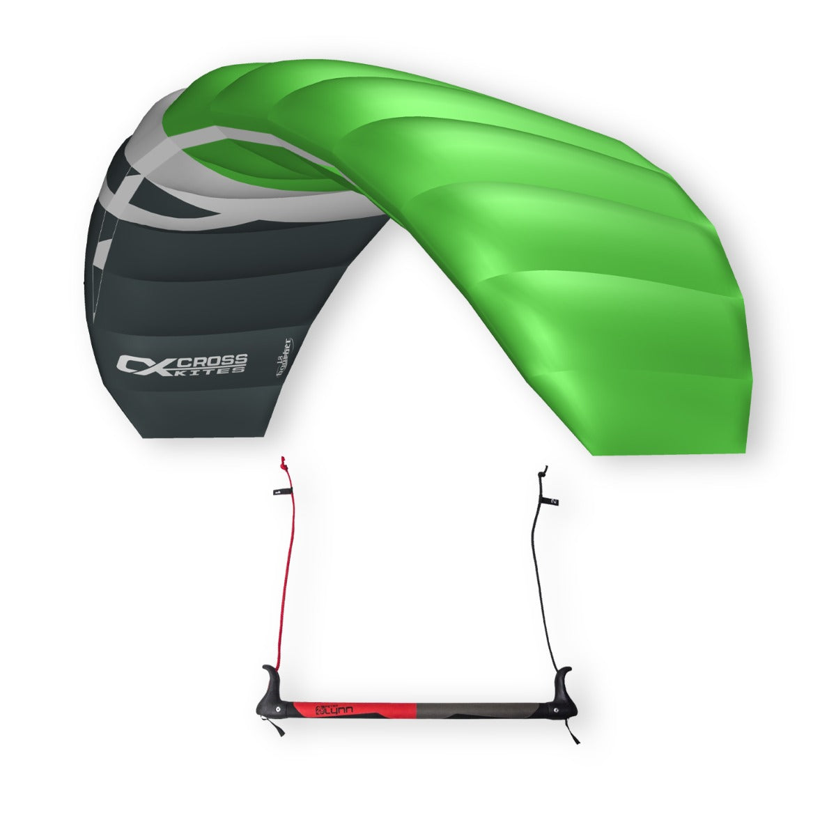 CrossKites Lenkmatte Boarder Fluor-Green 1.8 R2F Trainerkite Lenkdrachen mit Bar