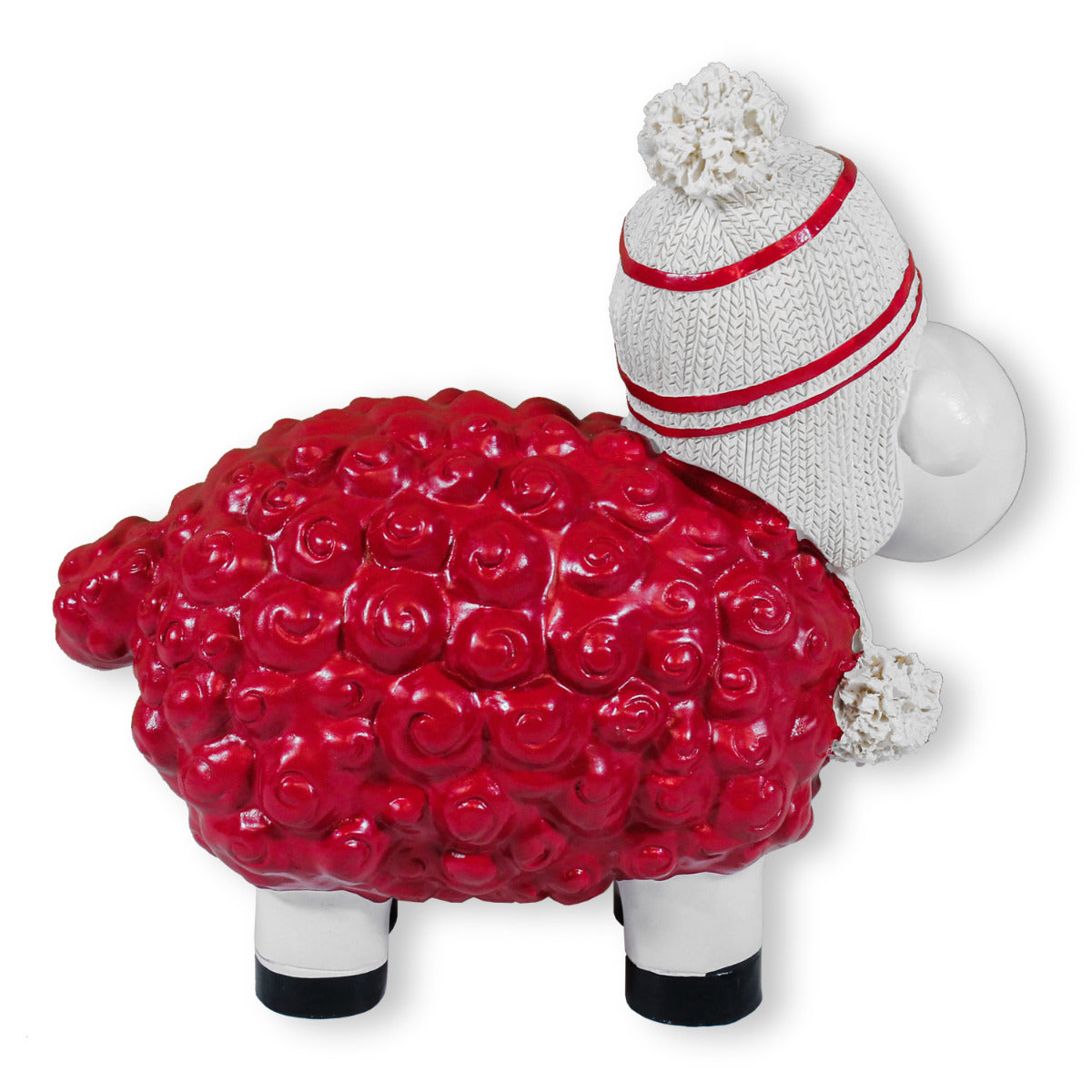Buntes Deko Schaf rot mit Mütze Gartenfigur Schaf Dekofigur Schaf lustige Schafe