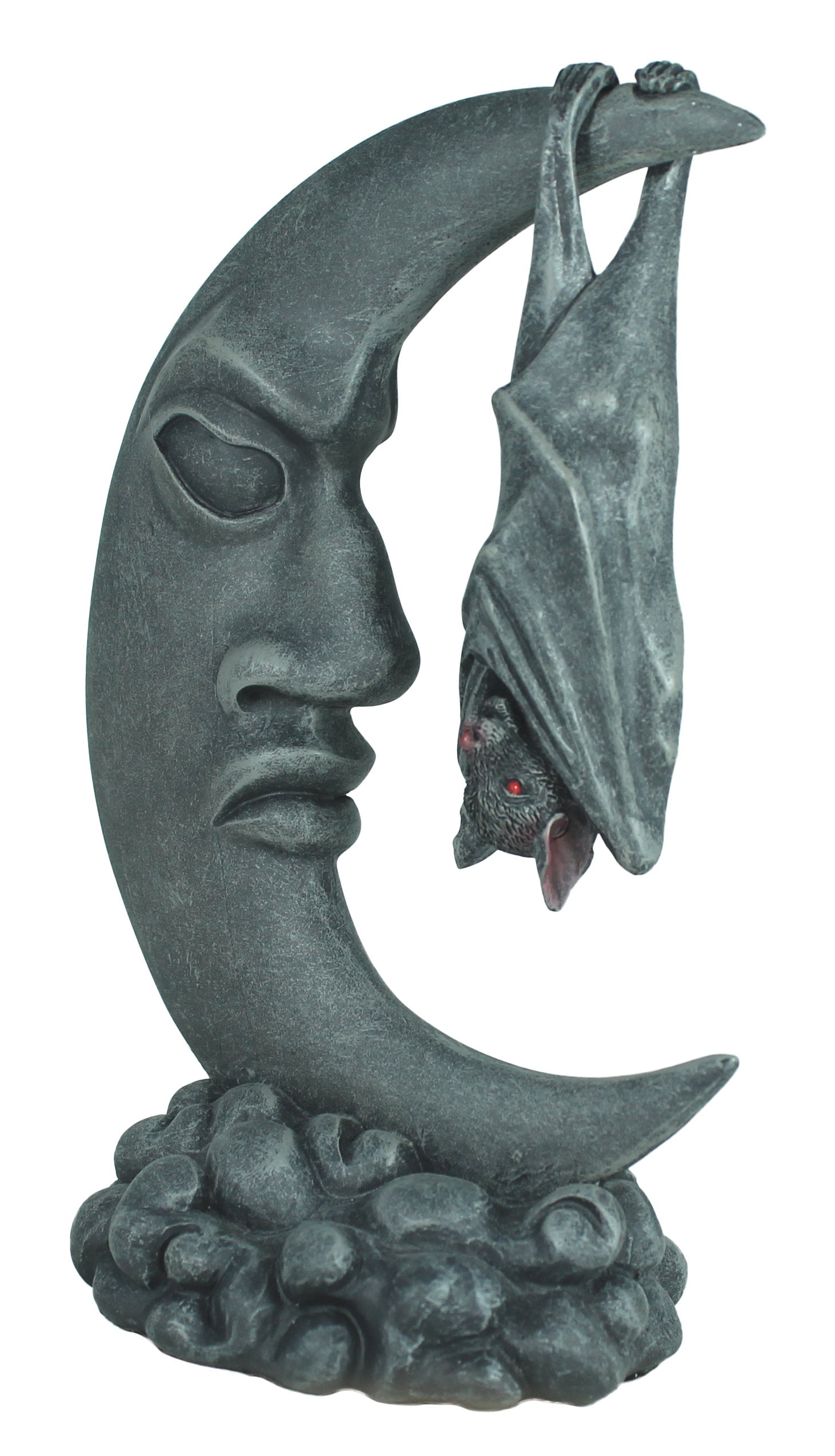 Dekofigur Fledermaus hängt am Mond Mystic Gothic Fantasy Wohnung Dekoration