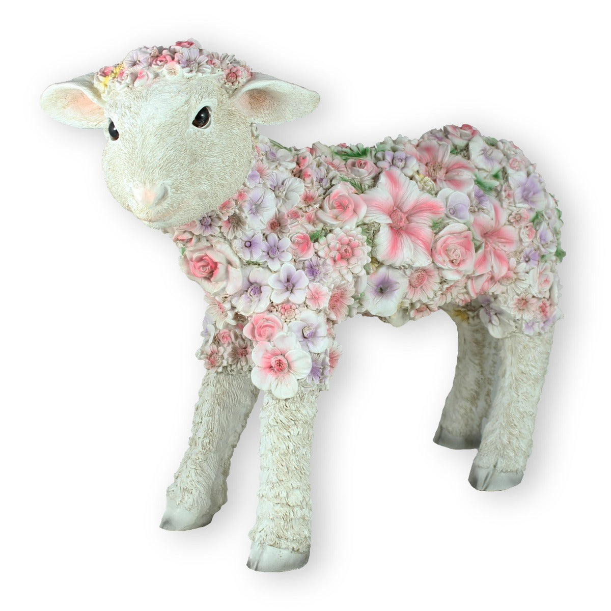 Deko Schaf "Florence" Lamm Figur stehend Gartenfigur Schaf Figur Blumenschaf
