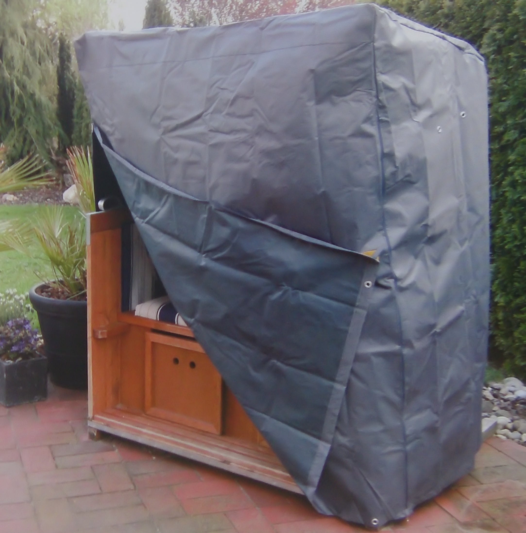 Schutzhülle für Strandkorb Abdeckung Plane Schutzhaube 155x105x170/135 Oxford Gewebe