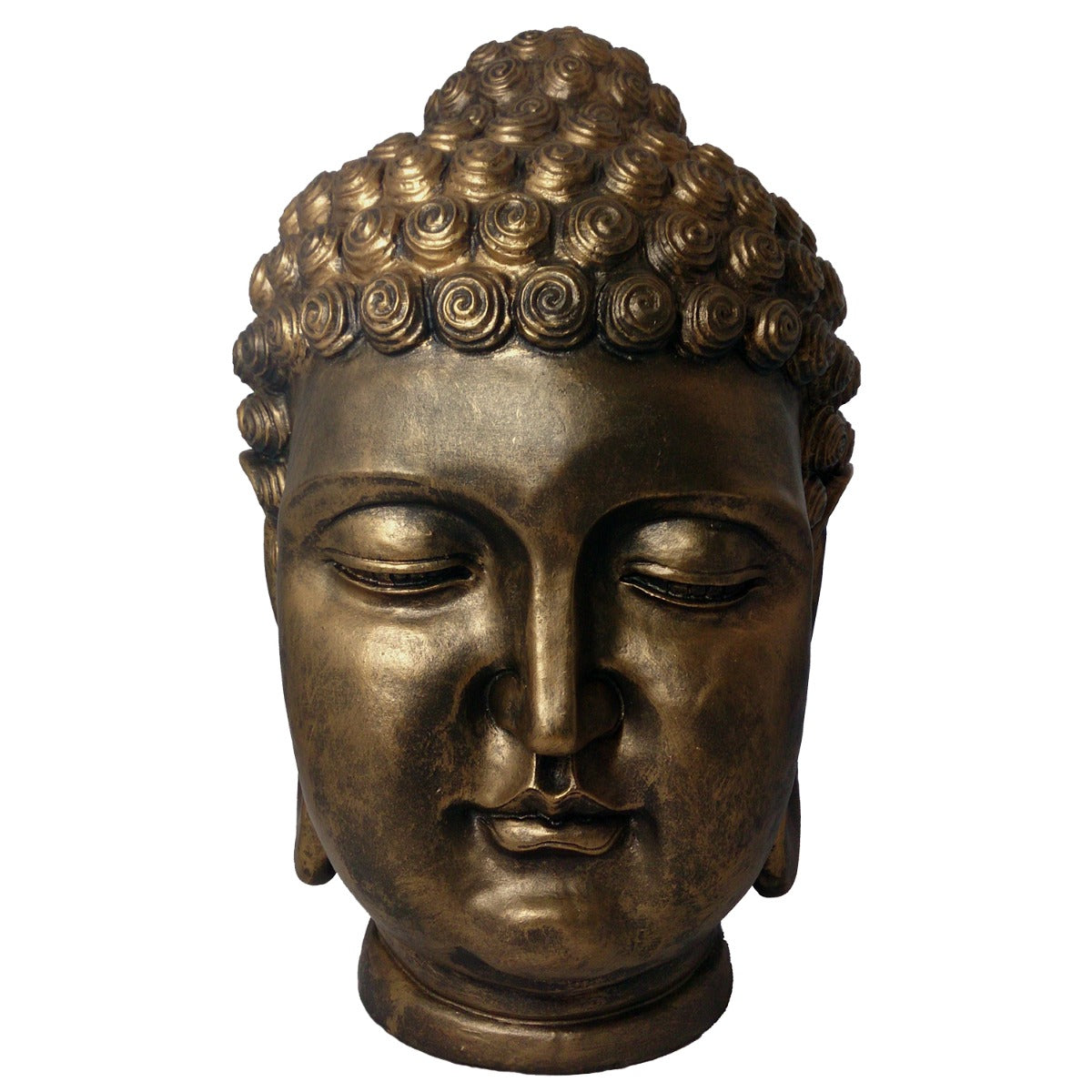 Buddha Figur groß Buddhakopf bronze Optik Gartenfigur Buddha Dekofigur