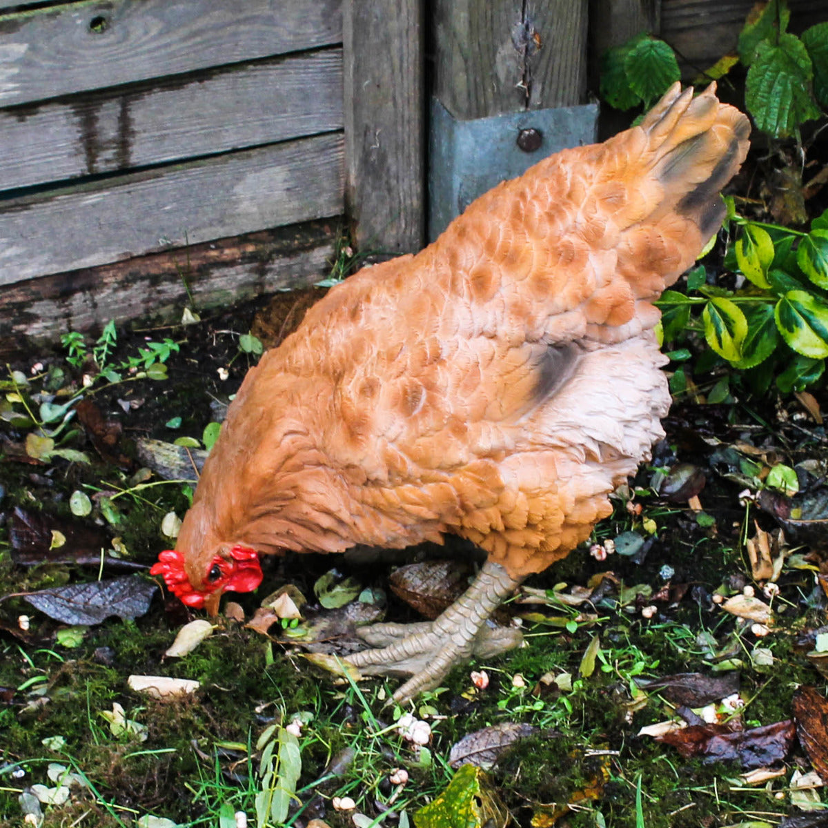 Gartendeko Huhn Figur Braun 35cm Pickend Deko Hühner Deko Hennen
