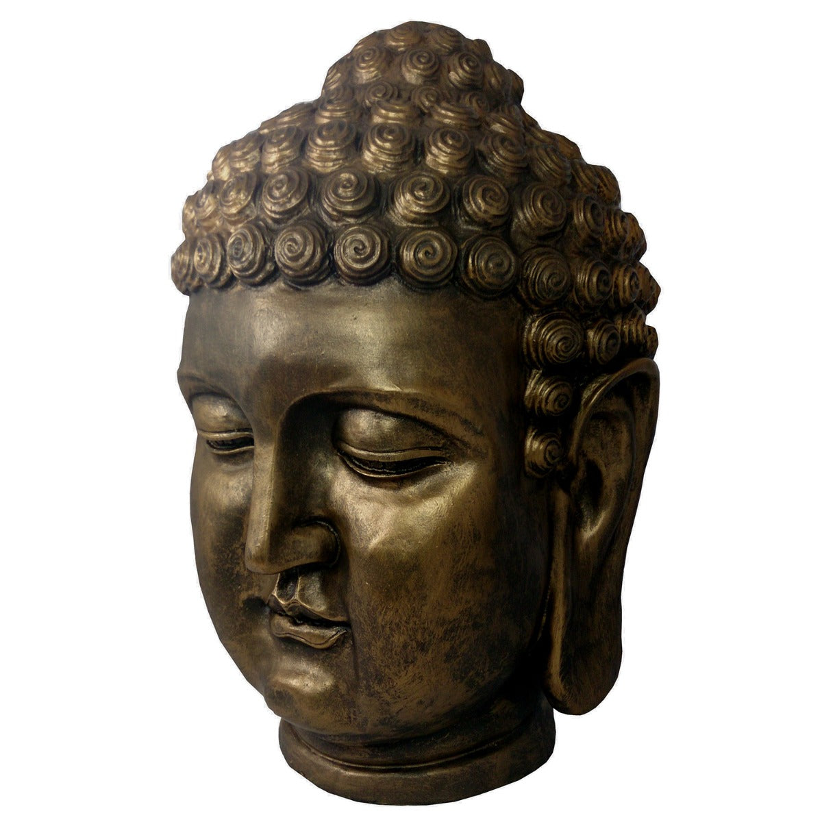 Buddha Figur groß Buddhakopf bronze Optik Gartenfigur Buddha Dekofigur