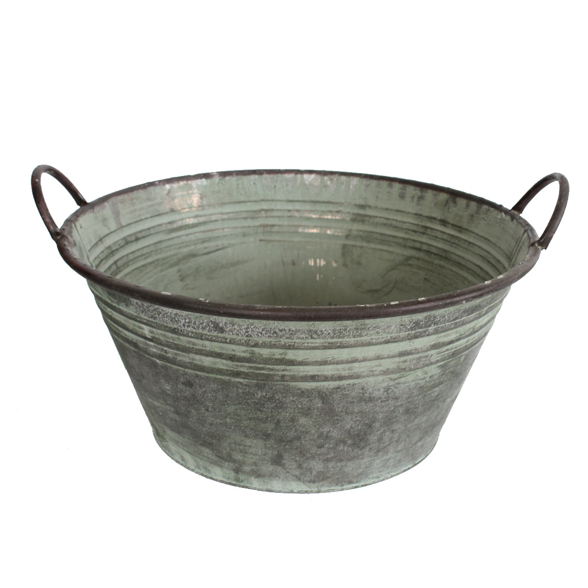 Pflanztopf Pflanzgefäß Zinktopf Old Green 35cm Ø Rund Blumentopf Metall Übertopf