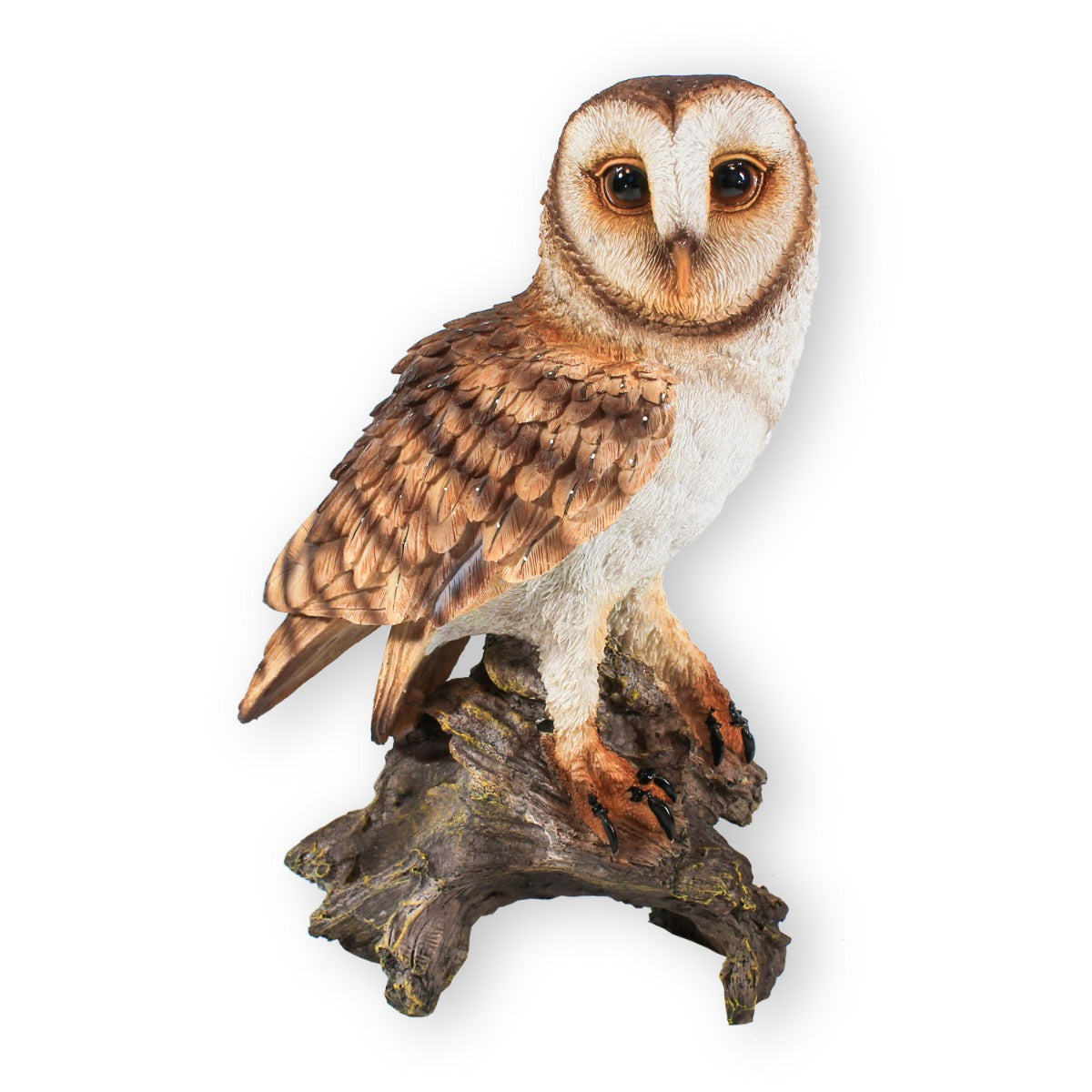 Eulen Figur auf Stamm sitzend Uhu Eule Deko Vogel