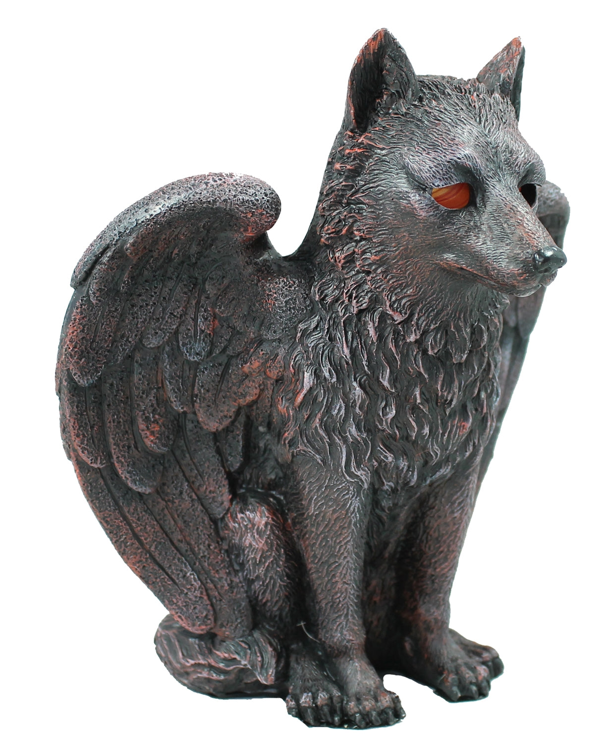 Dekofigur Fantasy Wolf mit Teelicht Windlicht Kerzenhalter Gothic Mystery