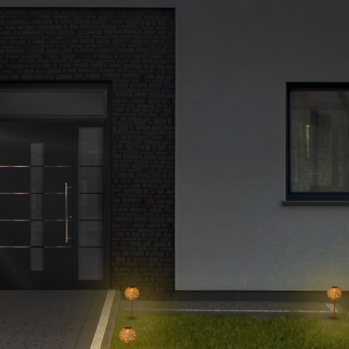 LED Solar Kugelleuchte Edelrost Solar Dekokugel 18cm Solarkugel für den Garten