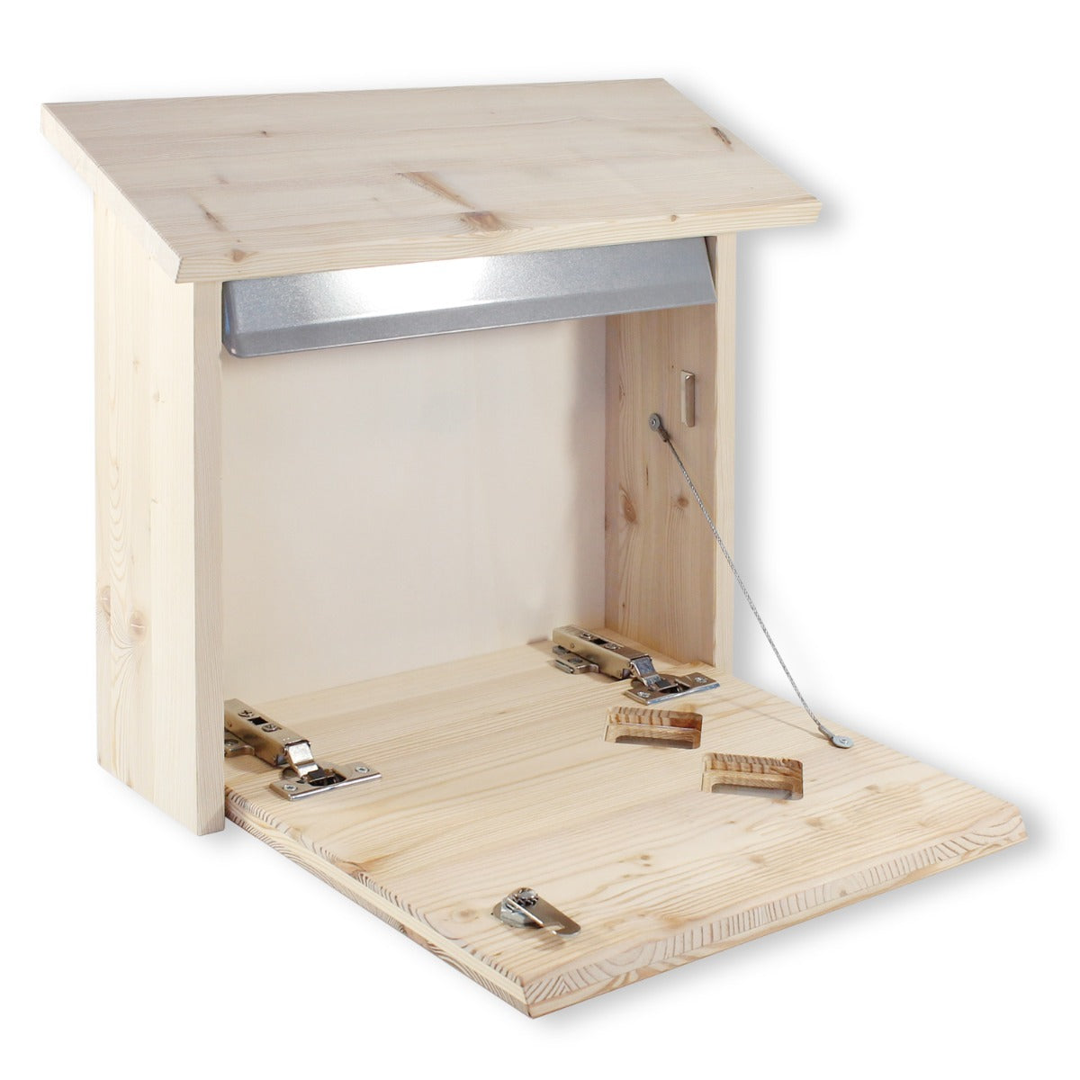 Briefkasten aus Holz Lärchenholz mit 2 Rauten Sichtfenster Made in Germany