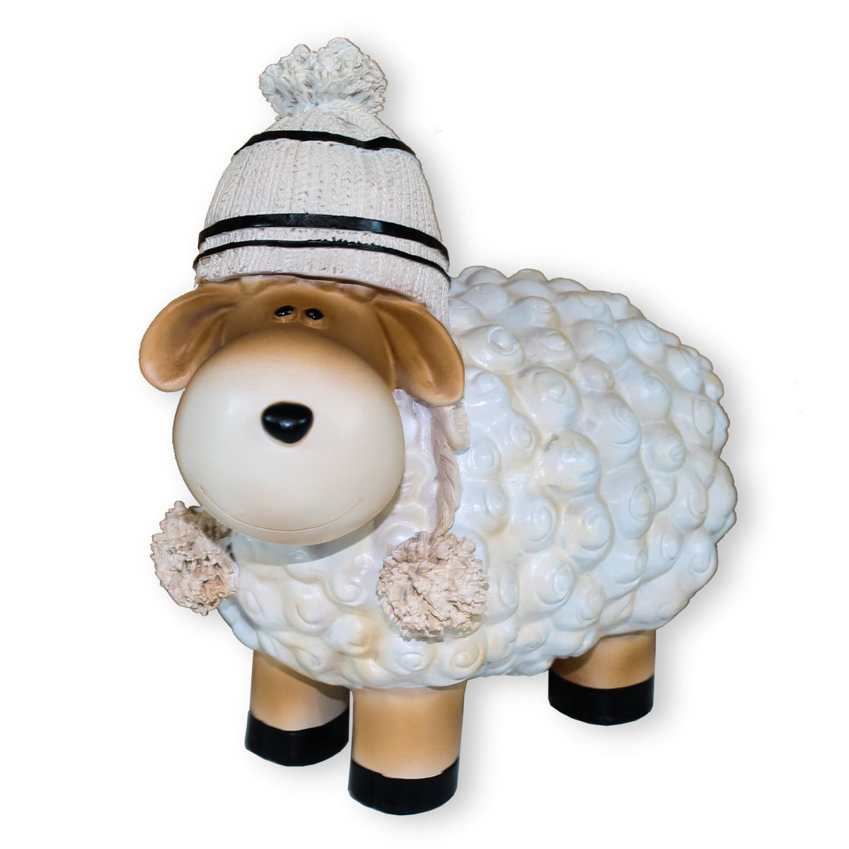Buntes Deko Schaf weiß mit Mütze Gartenfigur Schaf Dekofigur Schaf lustige Schafe