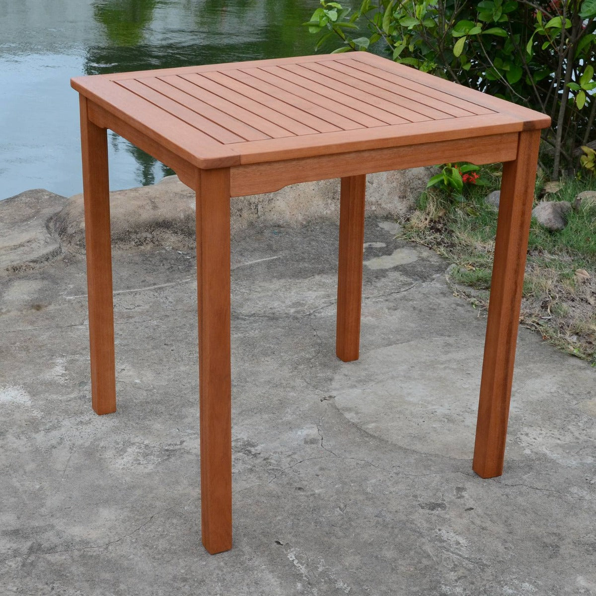 Garden Pleasure Gartentisch Pittsburgh, Gartentisch Holz 70x70cm, Balkontisch Terassentisch Holztisch Garten, Eukalyptus FSC 100%, Terassentisch