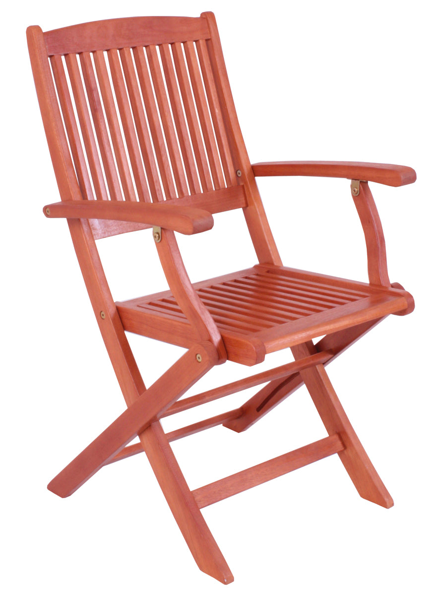 Gartenstuhl Klapparmstuhl STOCKHOLM 2er Set Armlehnen Holzstuhl Eukalyptus FSC 100%