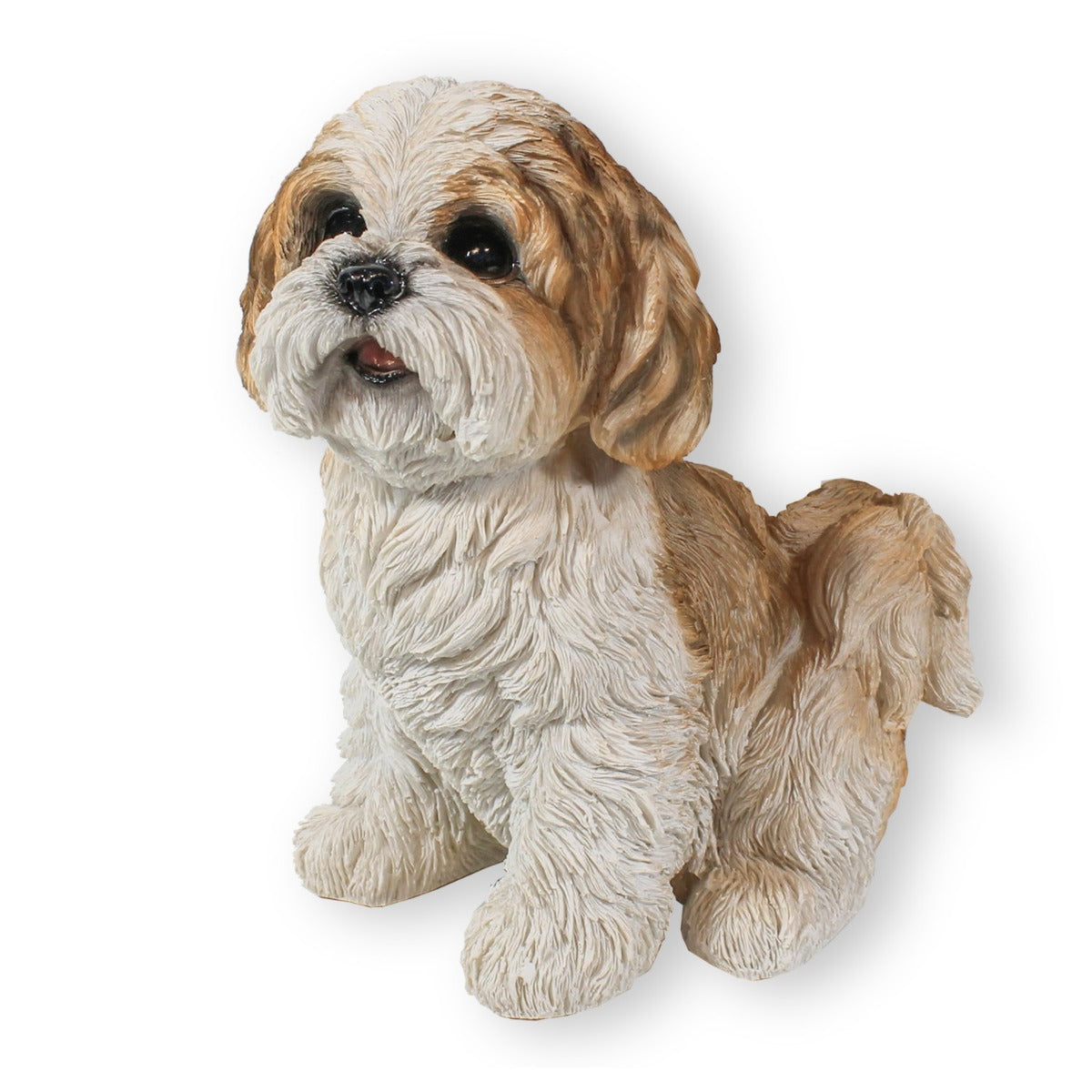 Hunde Figur Shih Tzu Welpe sitzend Hund Tierfigur Hundefigur