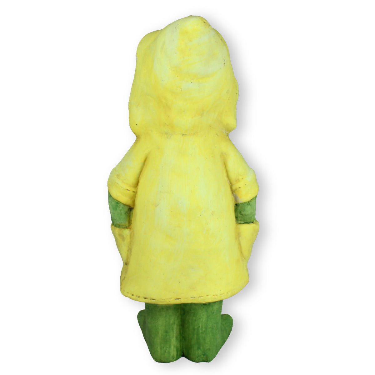 Frosch Dekofigur stehend mit Mantel in gelb Gartenfigur Frosch Froschfigur Teichdeko