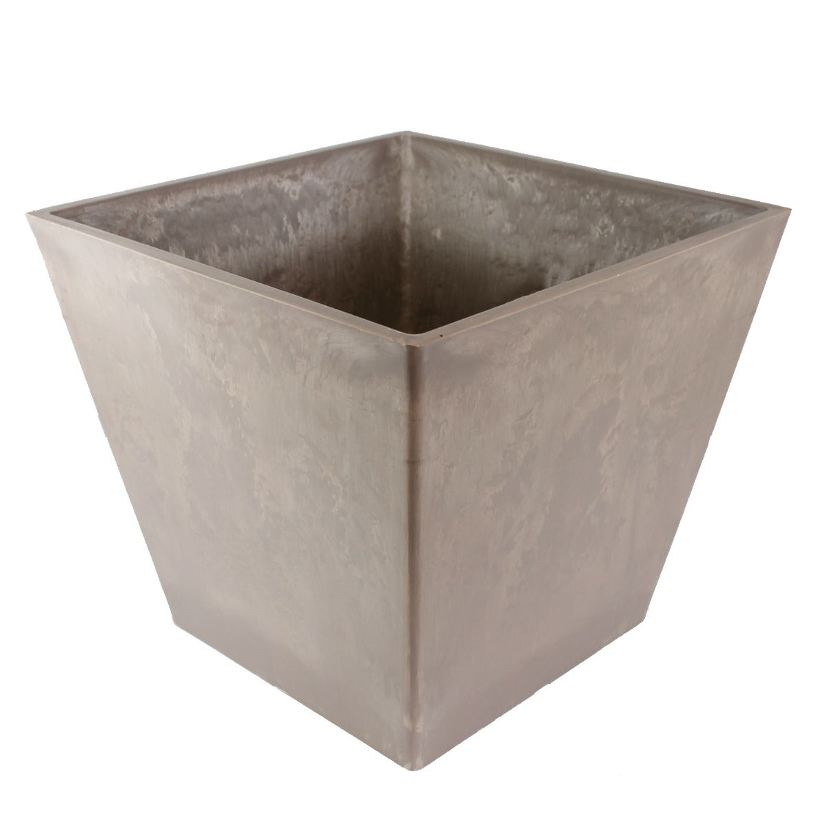 Blumentopf eckig 40 x 40 cm Ecostone Pflanzkübel Pflanztöpfe aus Recyclingmaterial Farbe Taupe