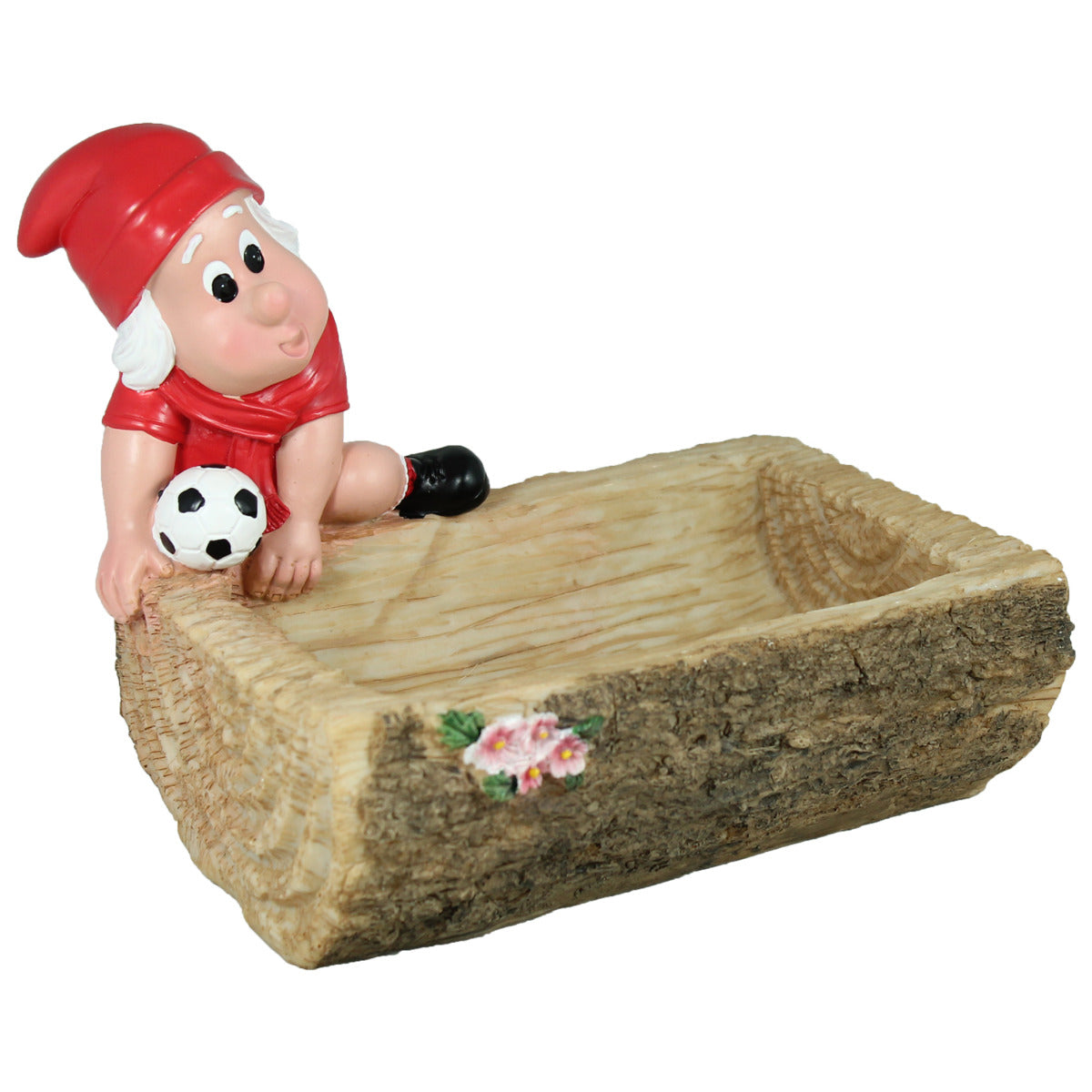 Zwerg mit Schale und Fussball rot