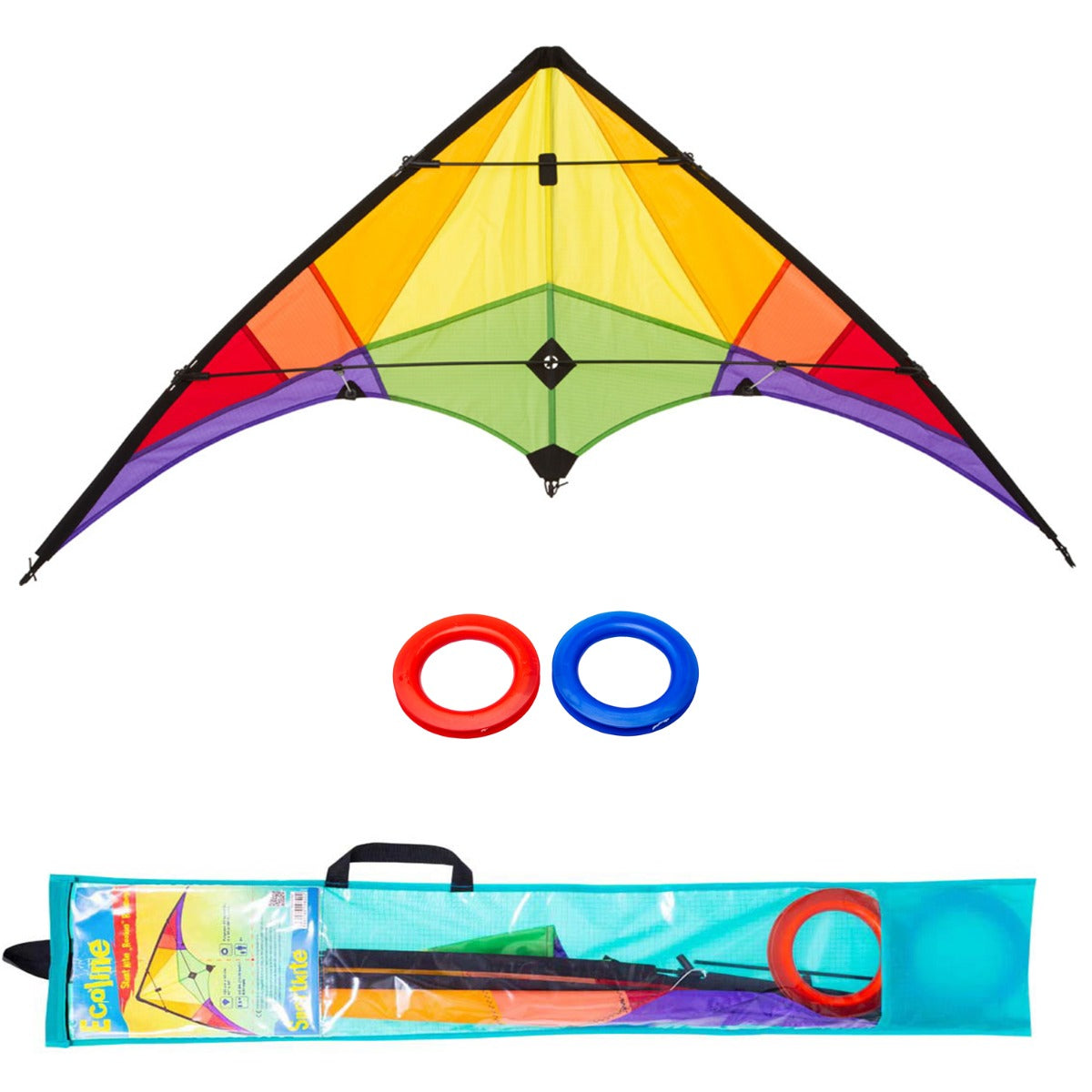 Kinderdrachen Zweileiner Lenkdrachen HQ Rookie Rainbow 120cm Flugdrache