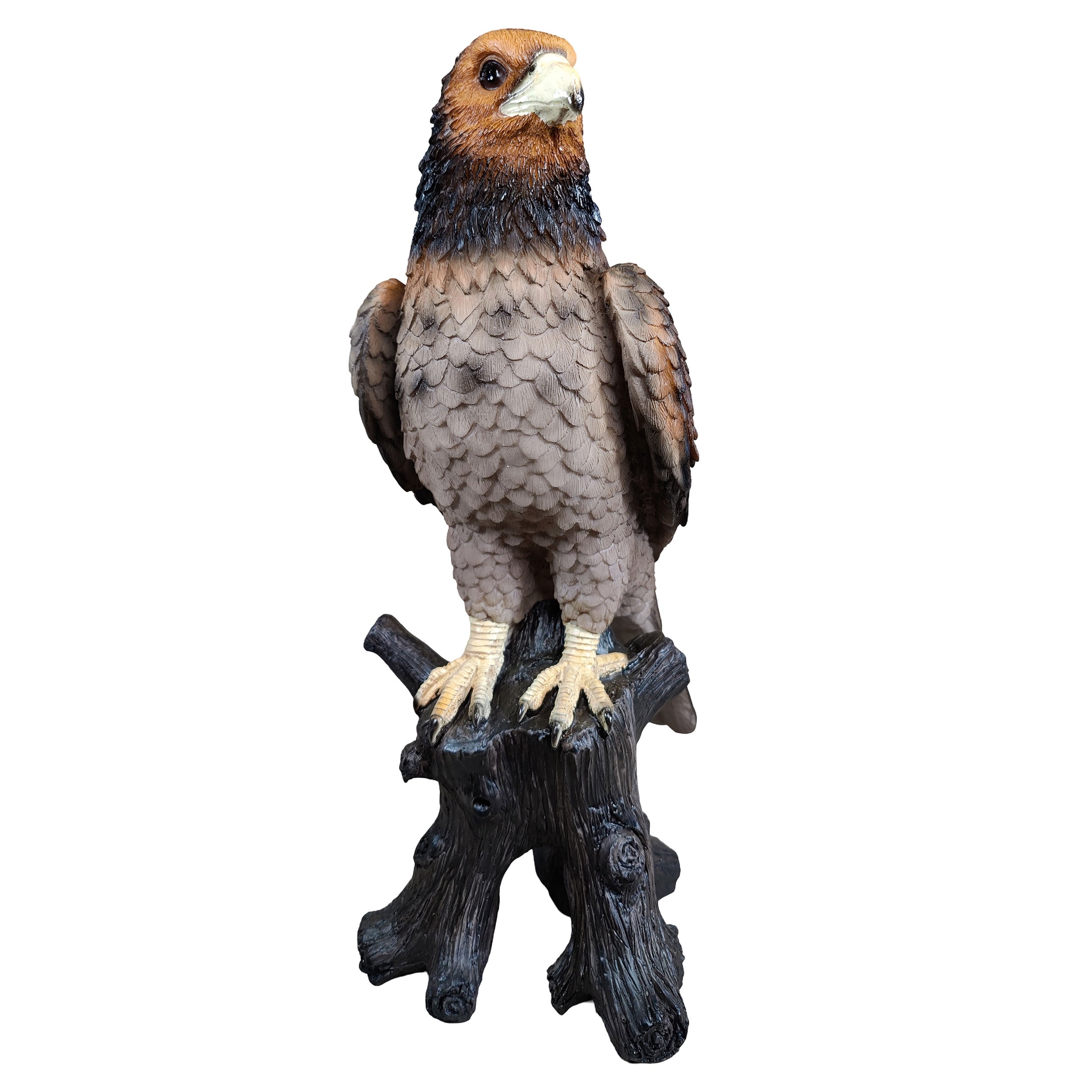 Adler Figur groß auf Baumstamm – Gartenfigur Adler als Deko Adler für Terrasse, Balkon & Eingangsbereich