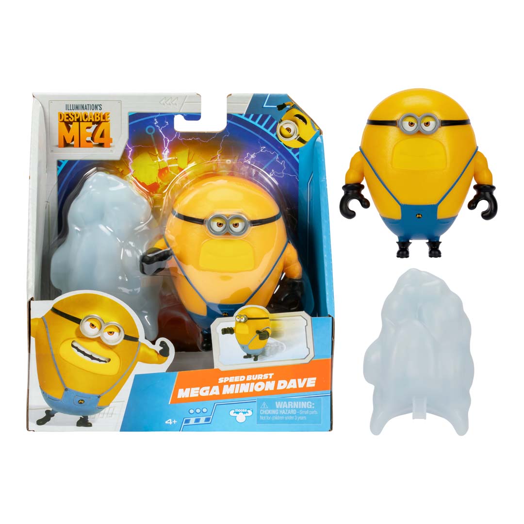 Despicable Me 4 59280 | Speed Burst Mega Minion Dave Figur | 11 cm große Sammelfigur | 5 verschiedene Mega Minions zum Sammeln