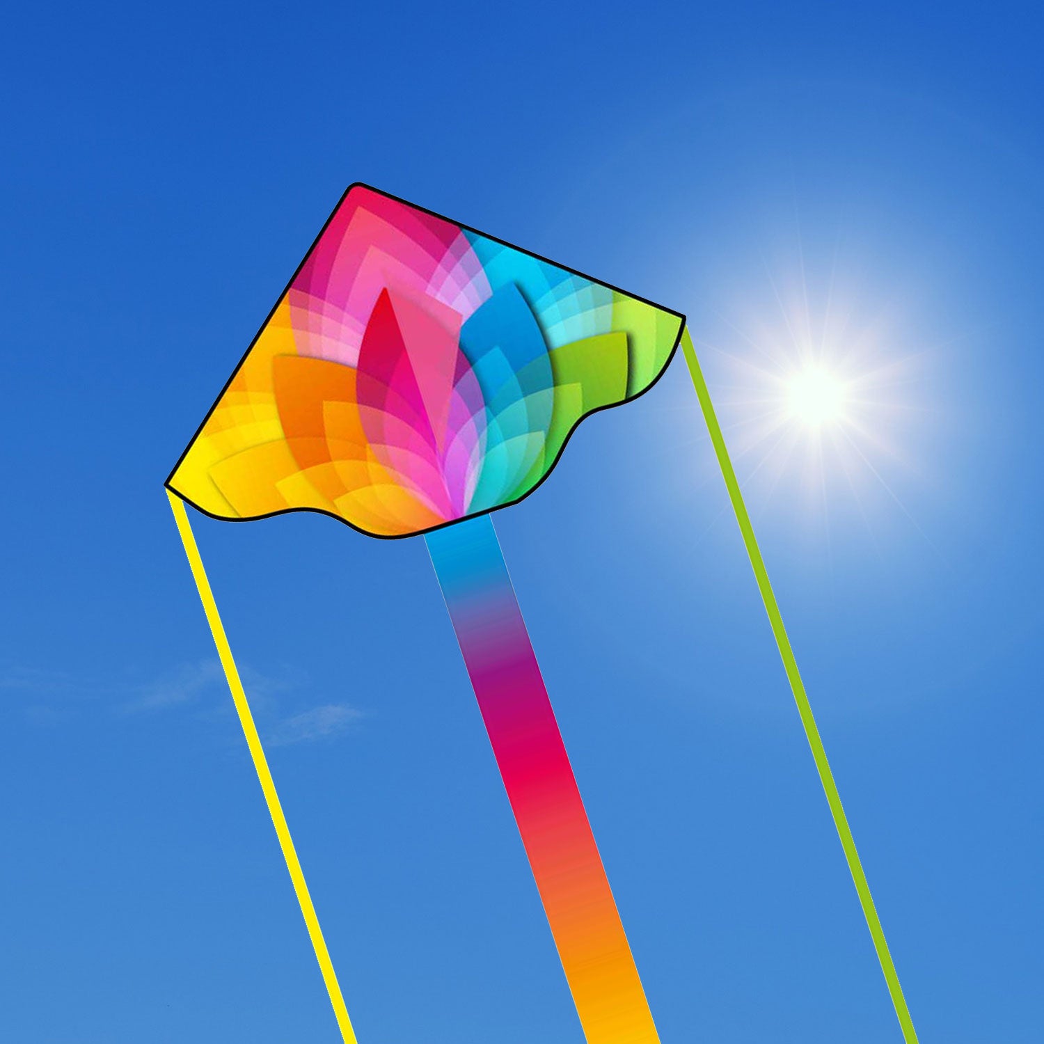 HQ Kinderdrachen Einleiner Simple Flyer Rainbow Flower 120 cm