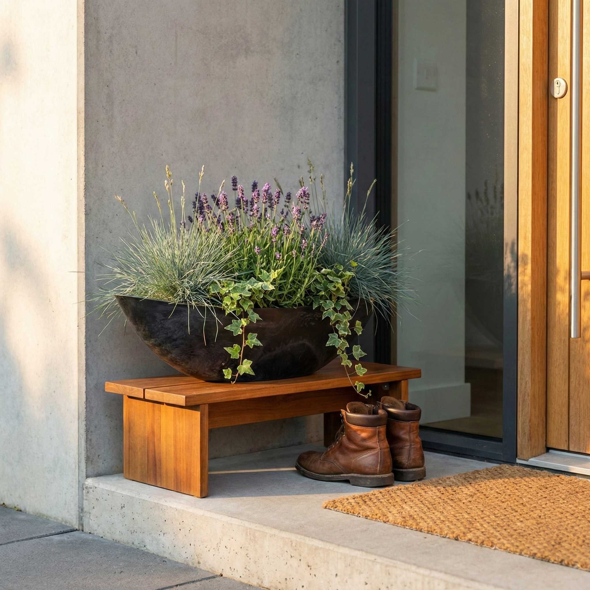 Pflanzschale „Boat“ aus recyceltem Kunststoff – Blumentopf länglich in Anthrazit oder Sand