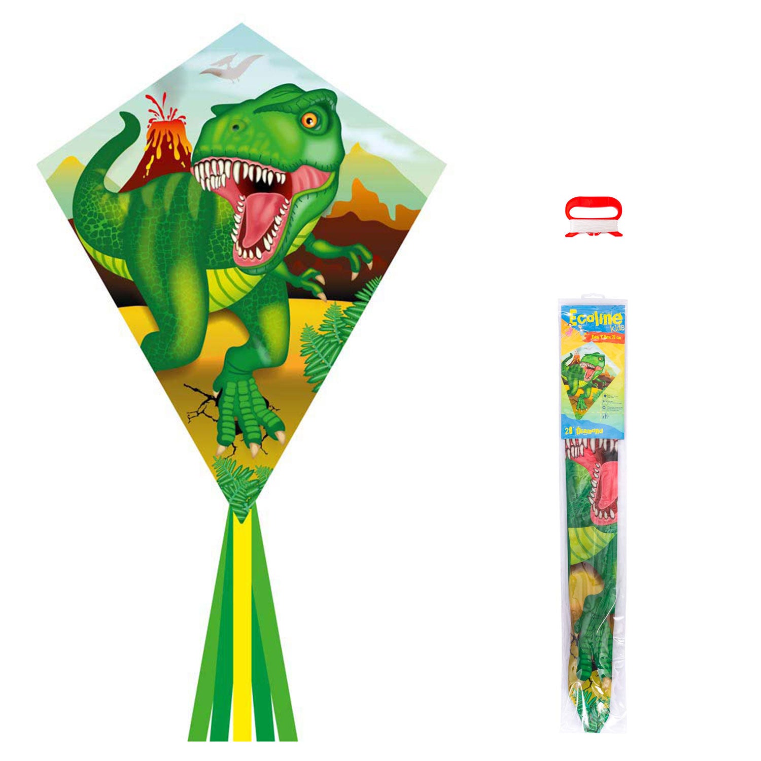 Kinderdrachen Einleiner Drachen HQ Eddy T-Rex 70 cm Flugdrachen