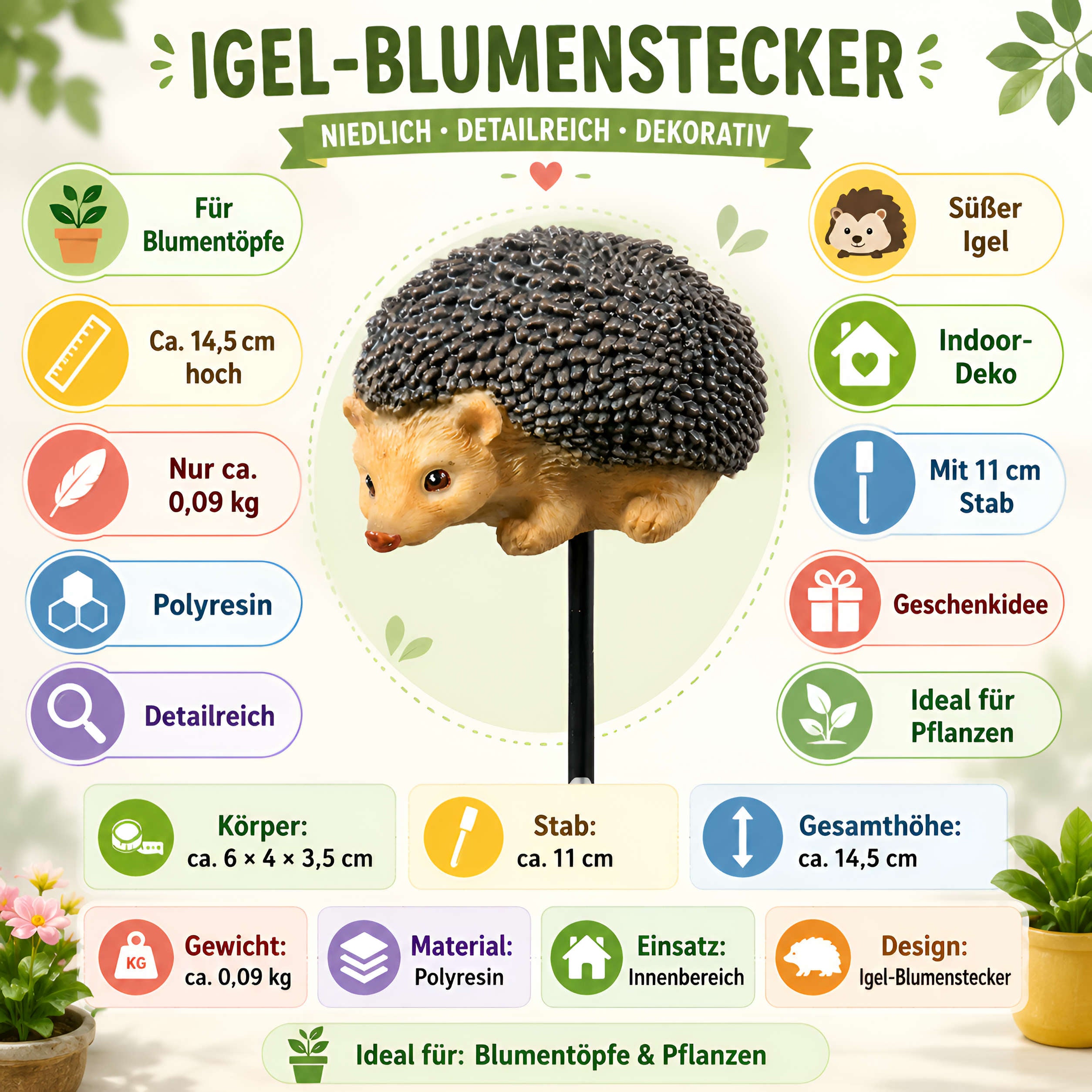 Blumenstecker Gartenstecker Pflanzenstecker Deko für Blumentopf & Beet Varianten