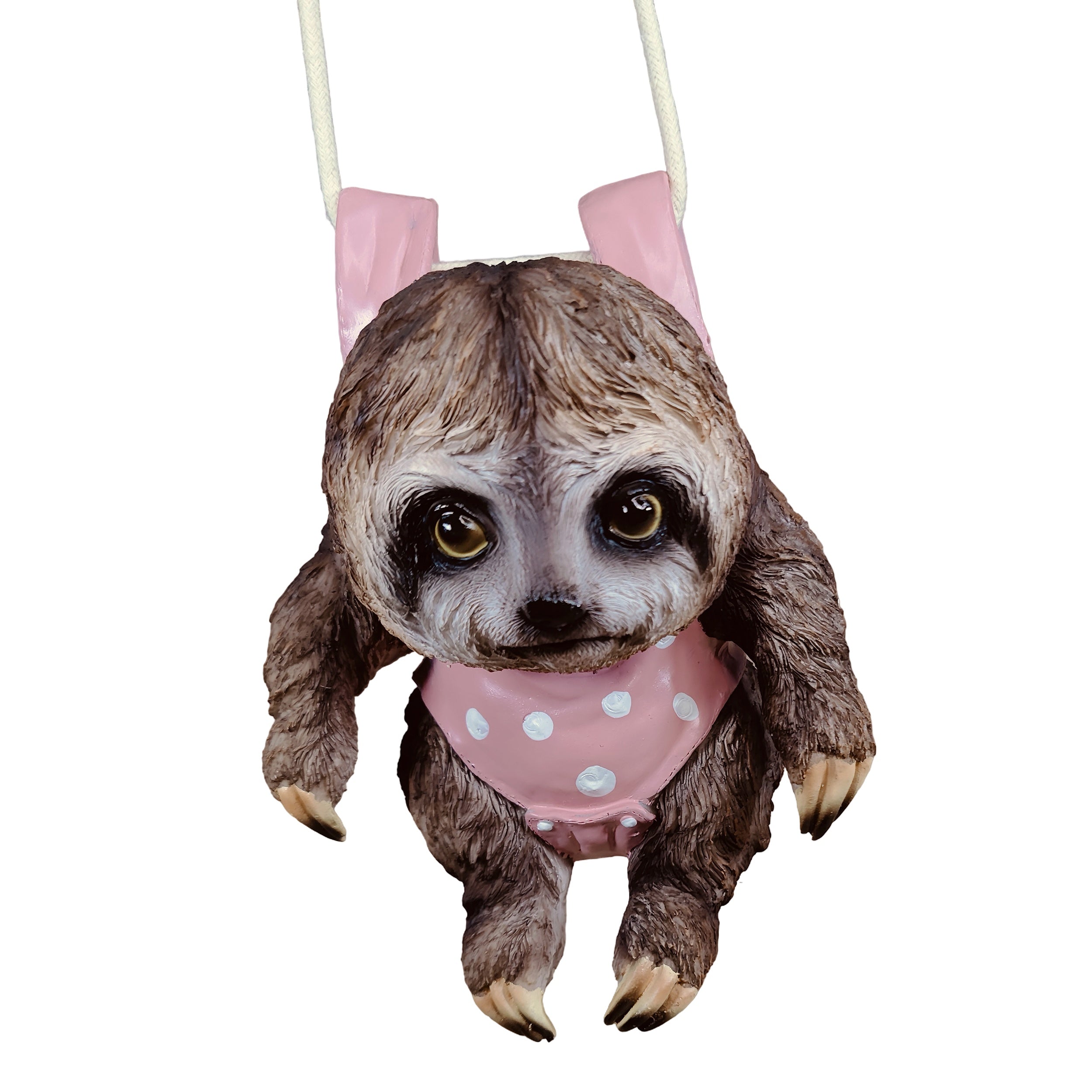 Faultier Figur hängend – Faultier Deko als lustige Gartenfigur zum Aufhängen in Gelb, Rosa oder Grün