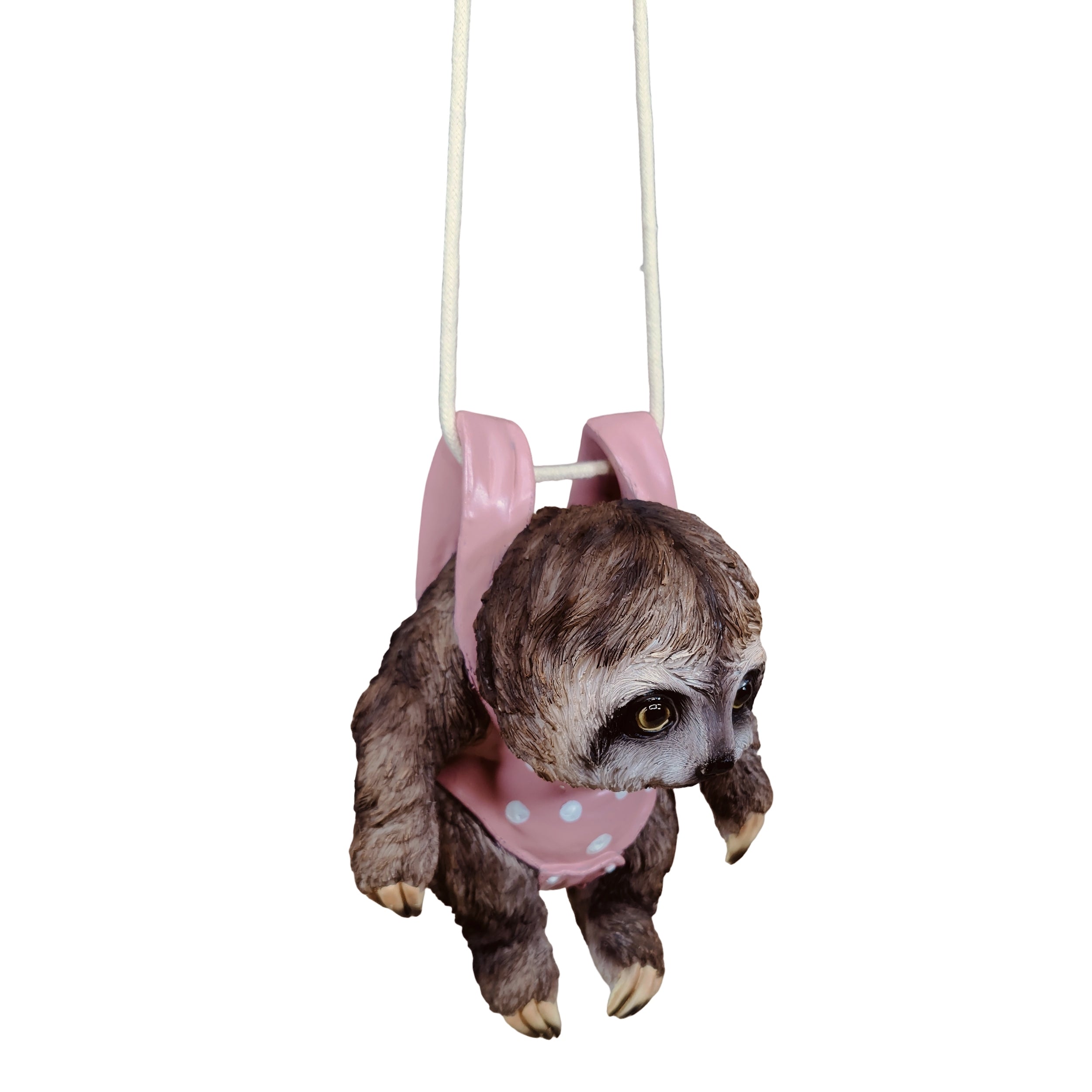 Faultier Figur hängend – Faultier Deko als lustige Gartenfigur zum Aufhängen in Gelb, Rosa oder Grün