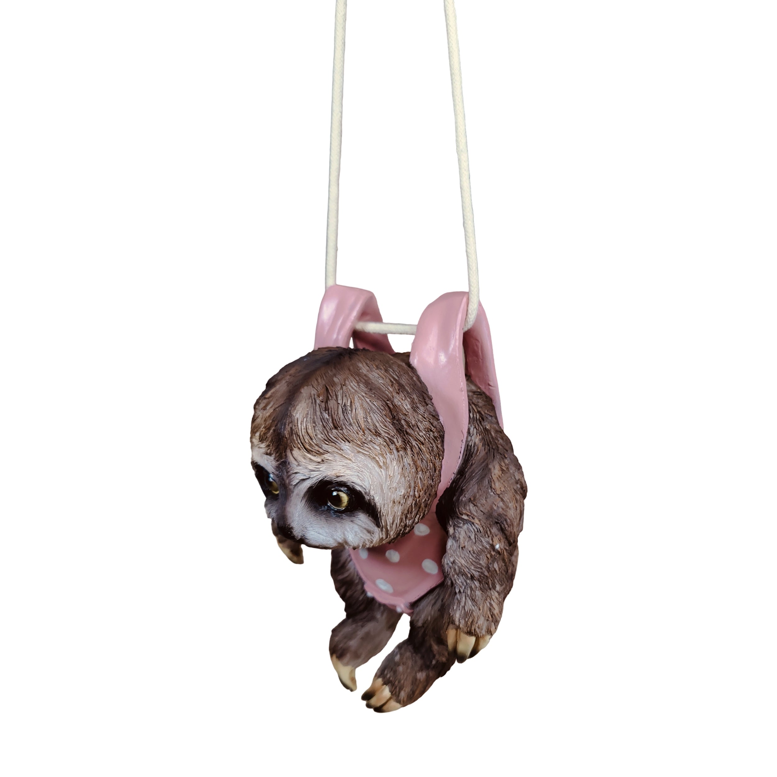 Faultier Figur hängend – Faultier Deko als lustige Gartenfigur zum Aufhängen in Gelb, Rosa oder Grün