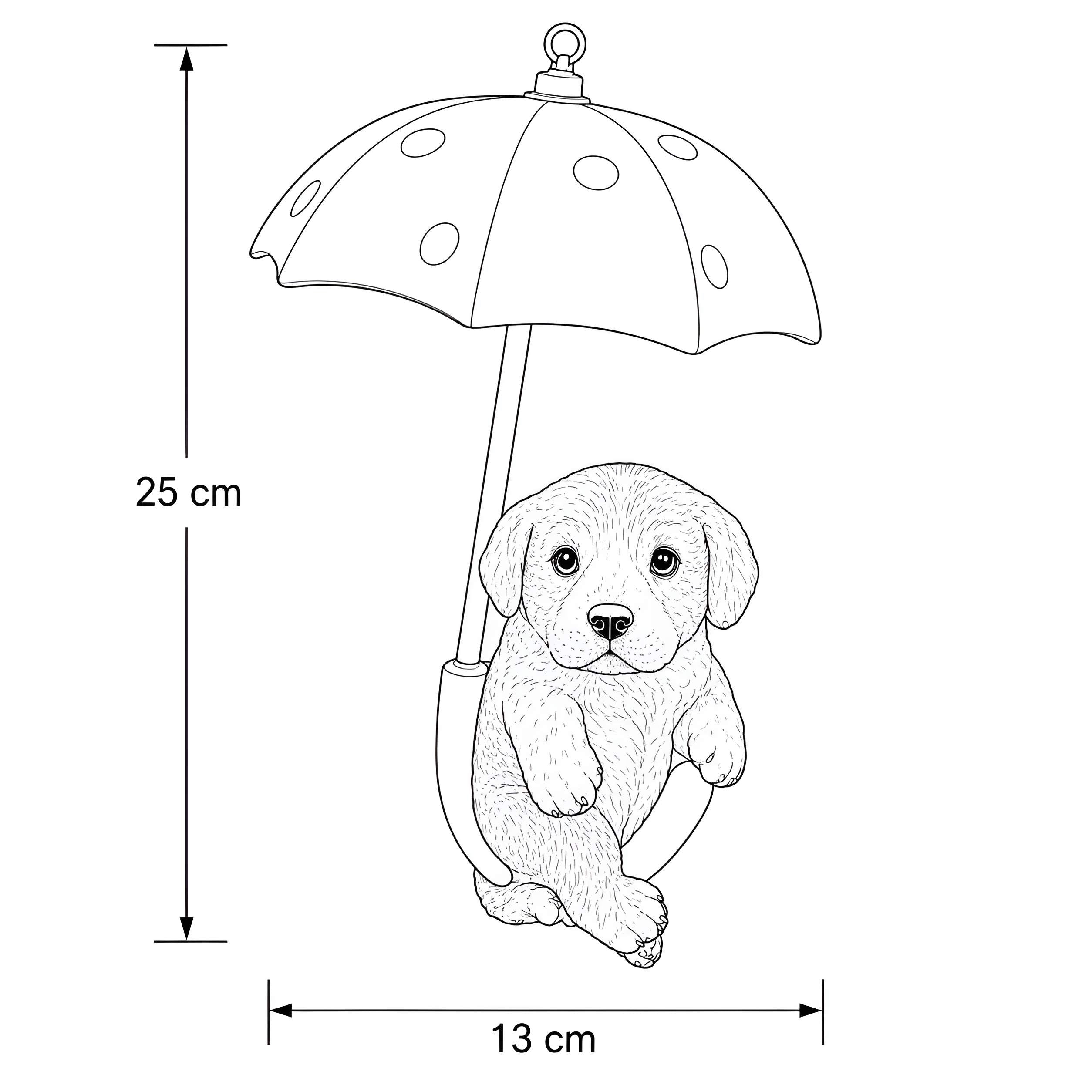 Hängedeko Tierfigur mit Regenschirm - Fenster Hängedeko für Garten mit Biene oder Hunde Figuren