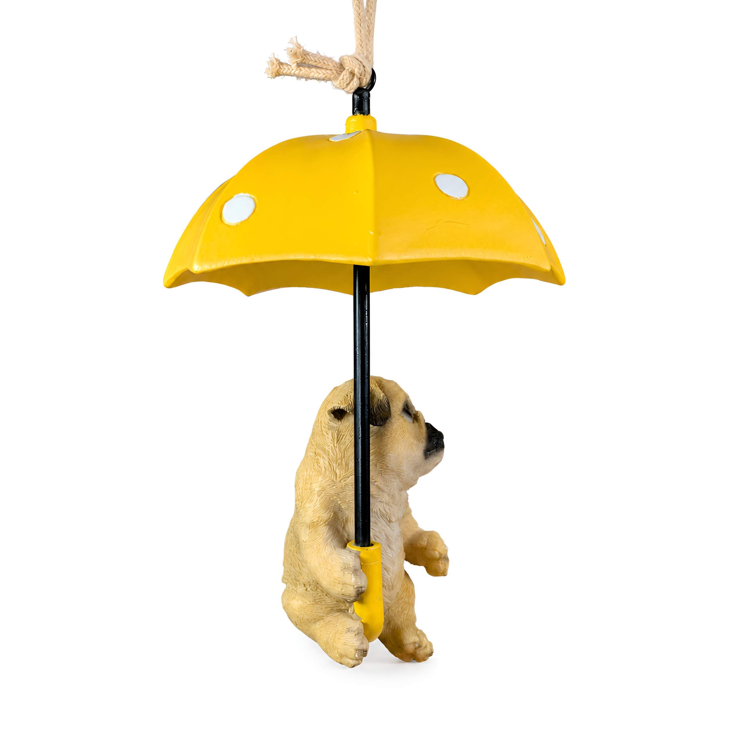 Hängedeko Tierfigur mit Regenschirm - Fenster Hängedeko für Garten mit Biene oder Hunde Figuren