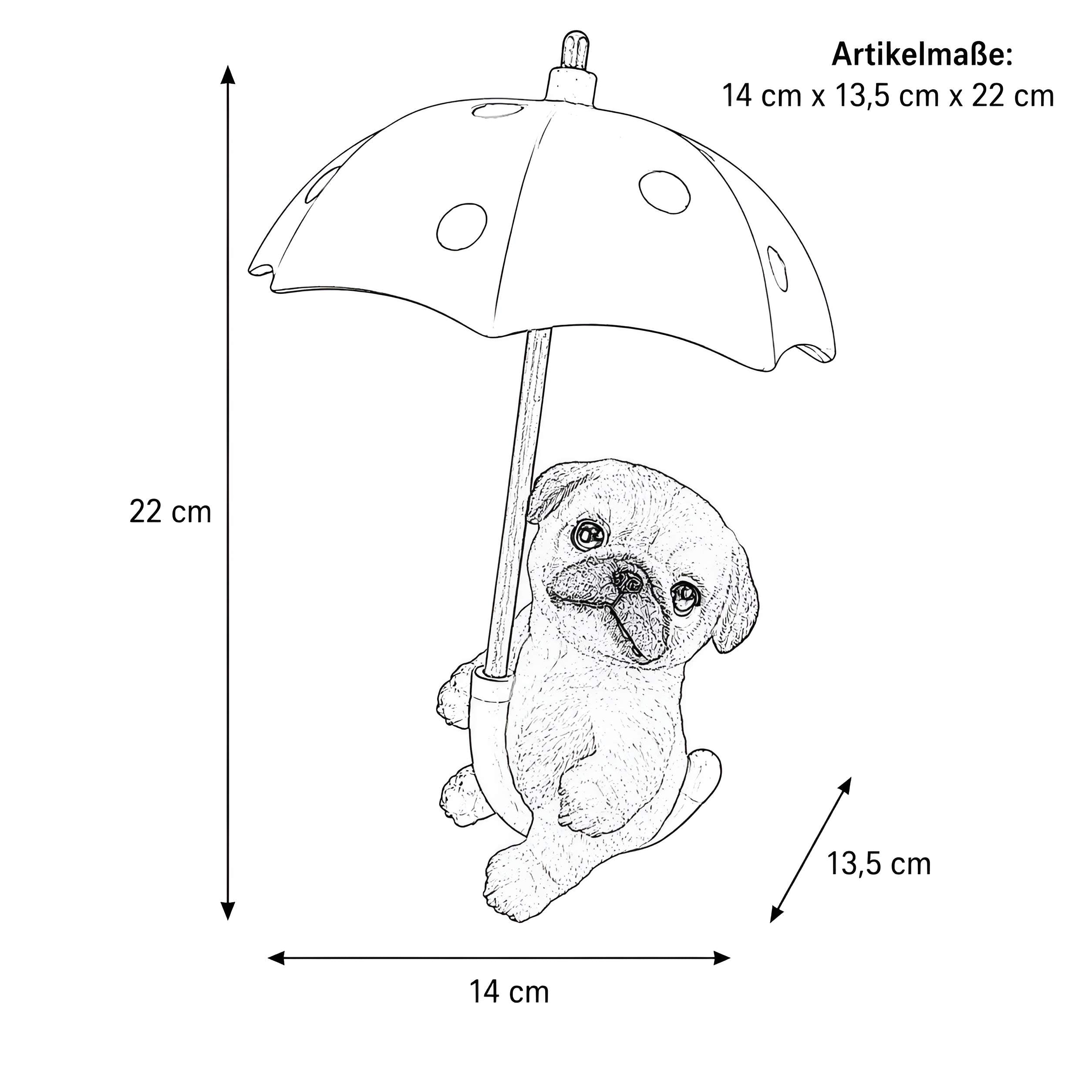 Hängedeko Tierfigur mit Regenschirm - Fenster Hängedeko für Garten mit Biene oder Hunde Figuren
