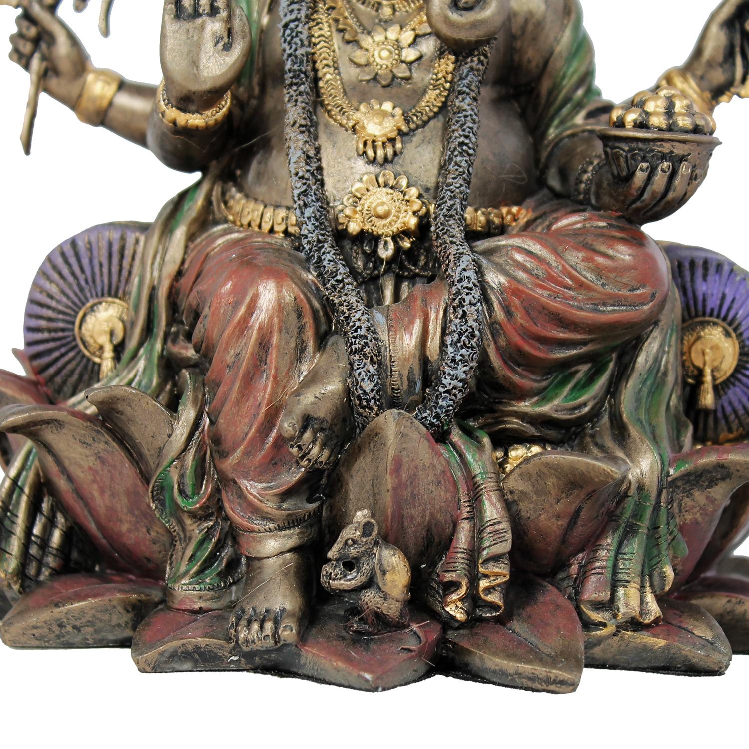 Majestätische Ganesha-Dekofigur in bronzierter Optik – Detailreiche Skulptur für asiatisches Flair