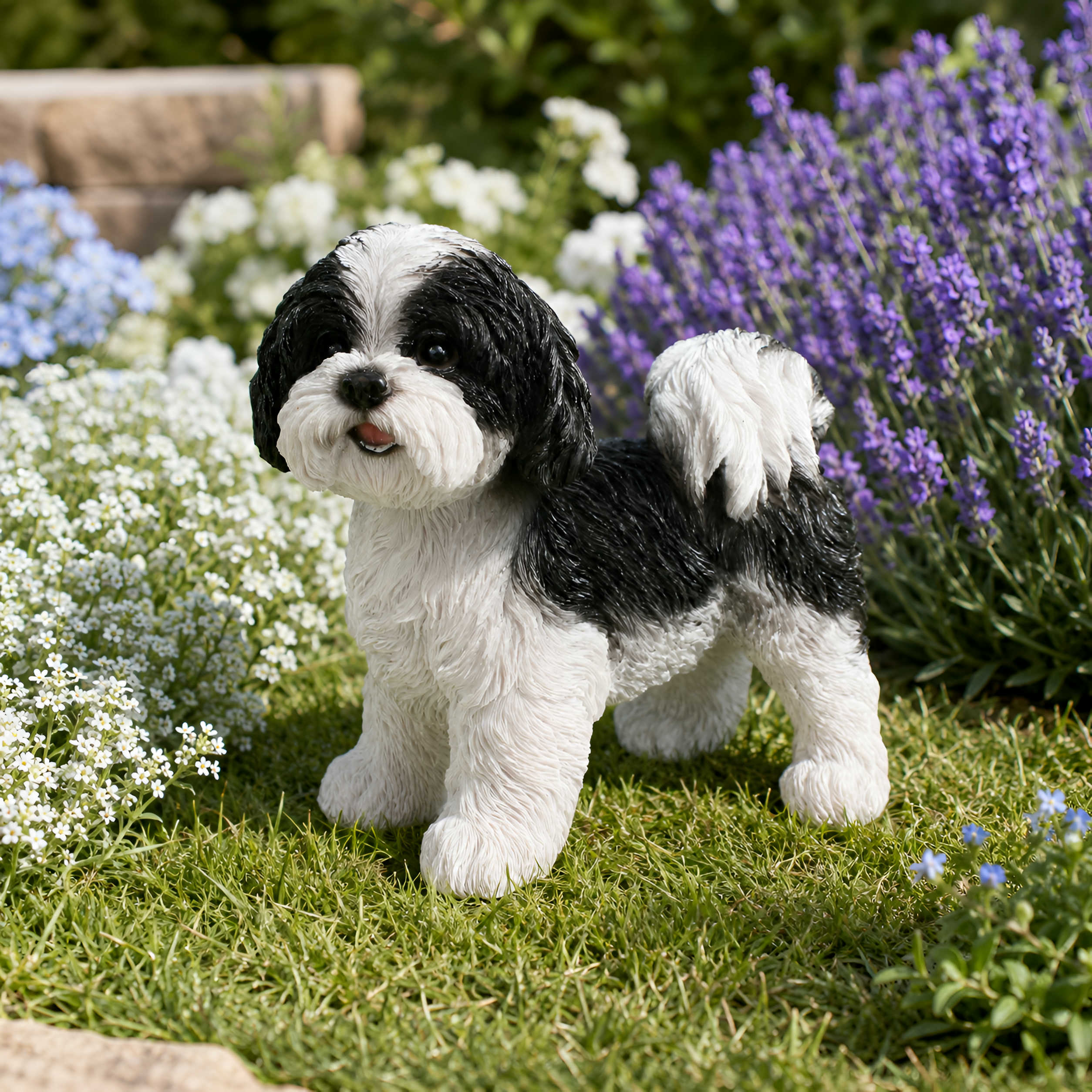 Shih Tzu Hundefigur lebensecht, Deko Hund für Haus & Garten in verschiedenen Größen, Farben & Posen