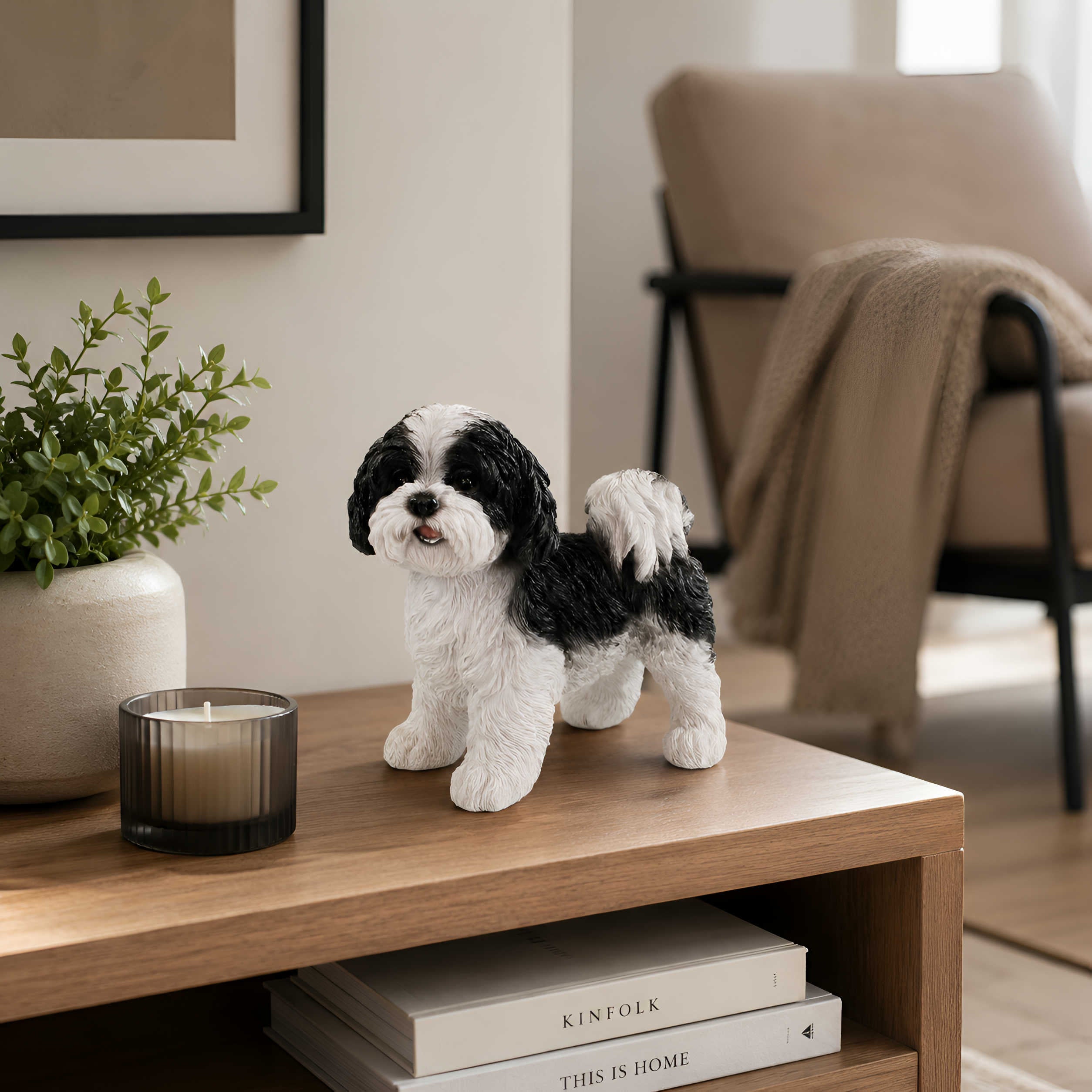 Shih Tzu Hundefigur lebensecht, Deko Hund für Haus & Garten in verschiedenen Größen, Farben & Posen