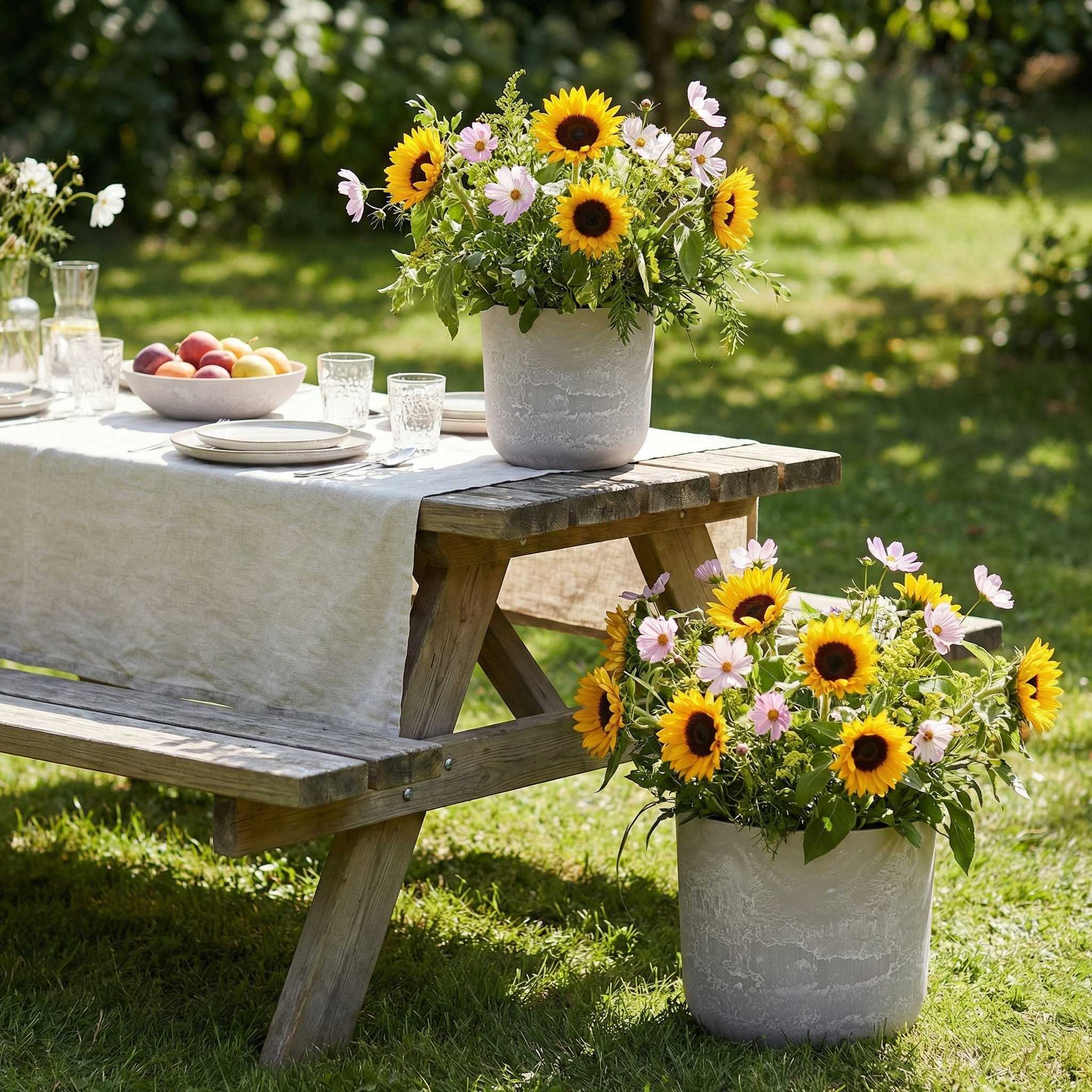 Pflanztopf Set „Egg“ Serie Stone – Blumentöpfe rund aus recyceltem Kunststoff Anthrazit oder Sand