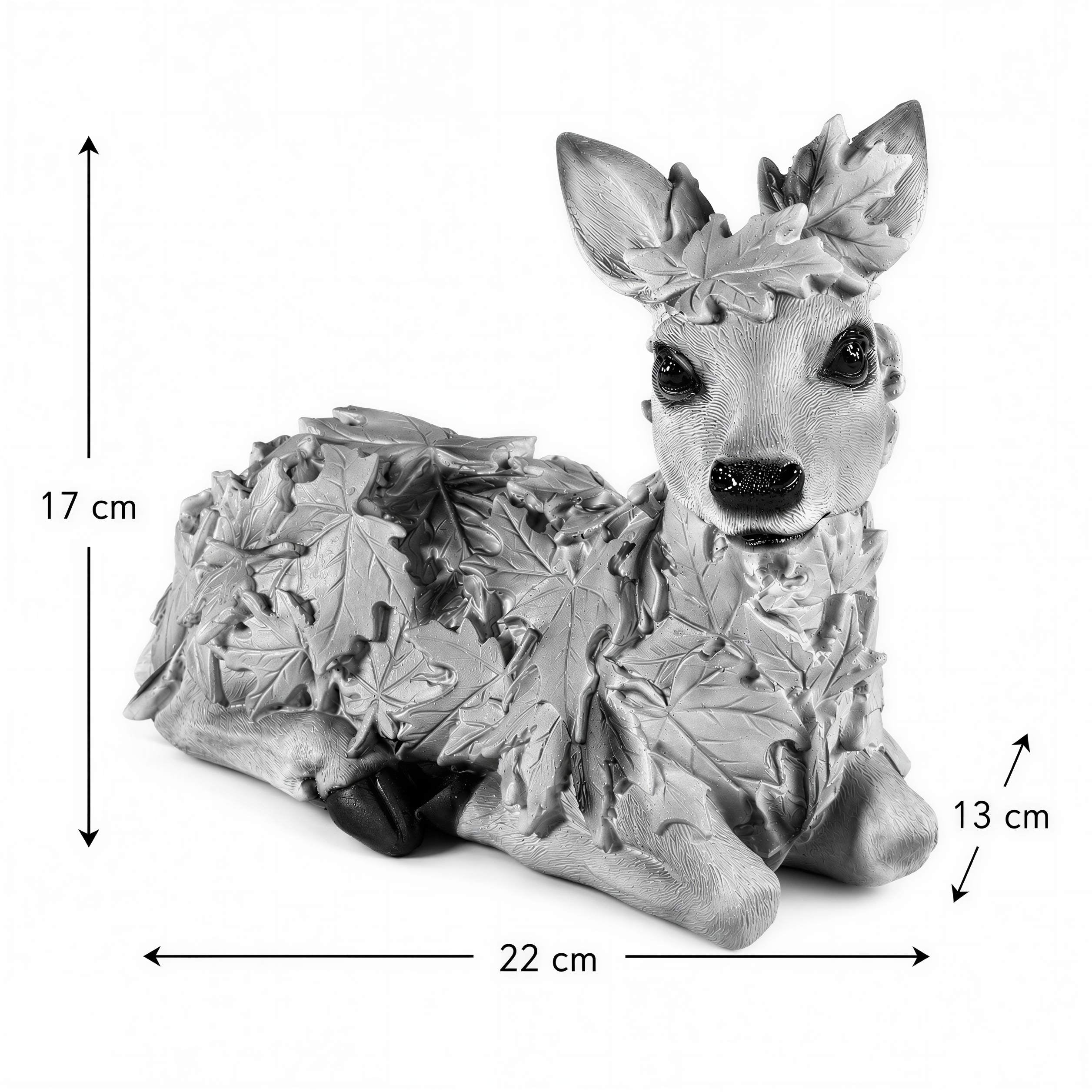 Tierfiguren Eule Reh Igel Eichhörnchen Figur mit Blätterdeko für Haus und Garten