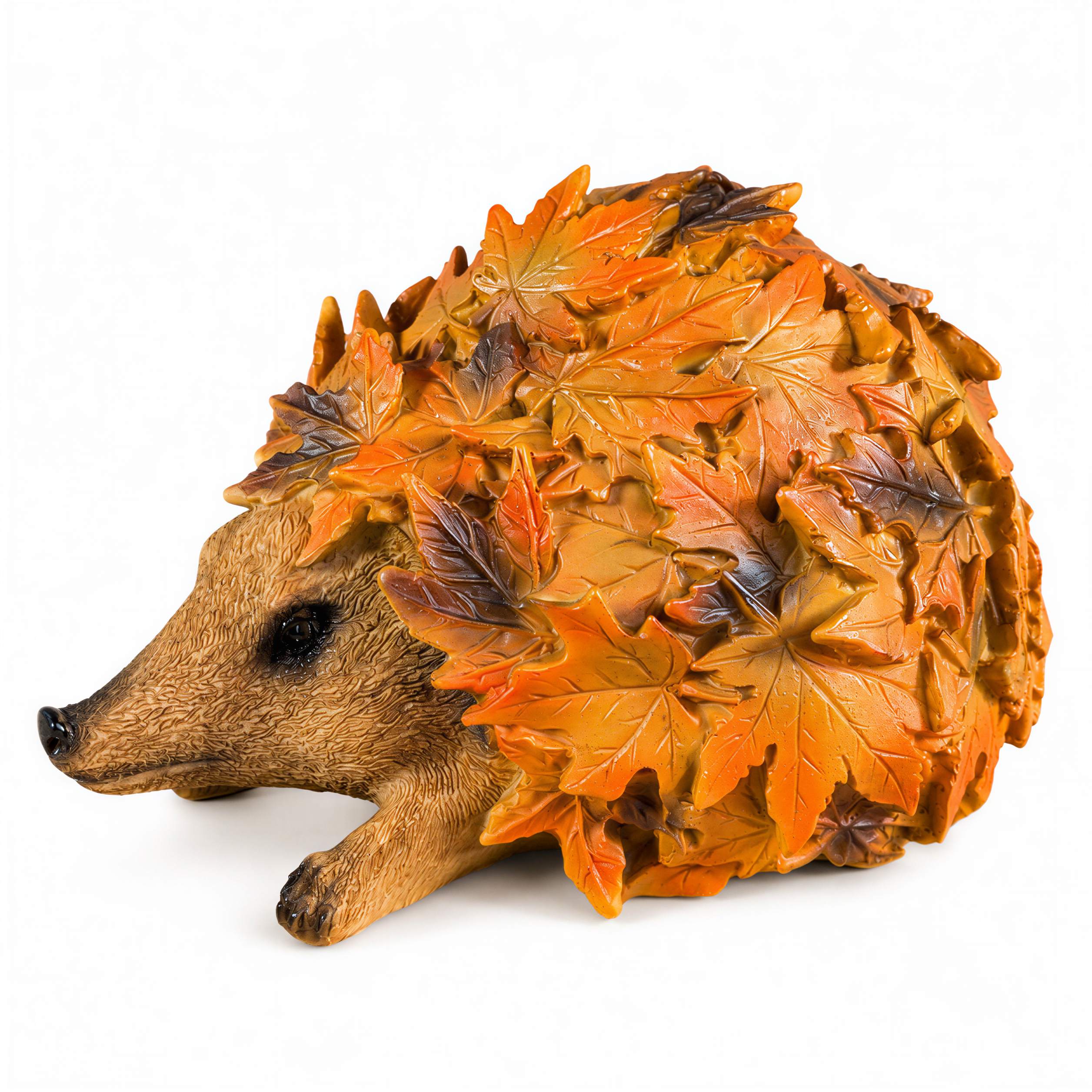 Tierfiguren Eule Reh Igel Eichhörnchen Figur mit Blätterdeko für Haus und Garten