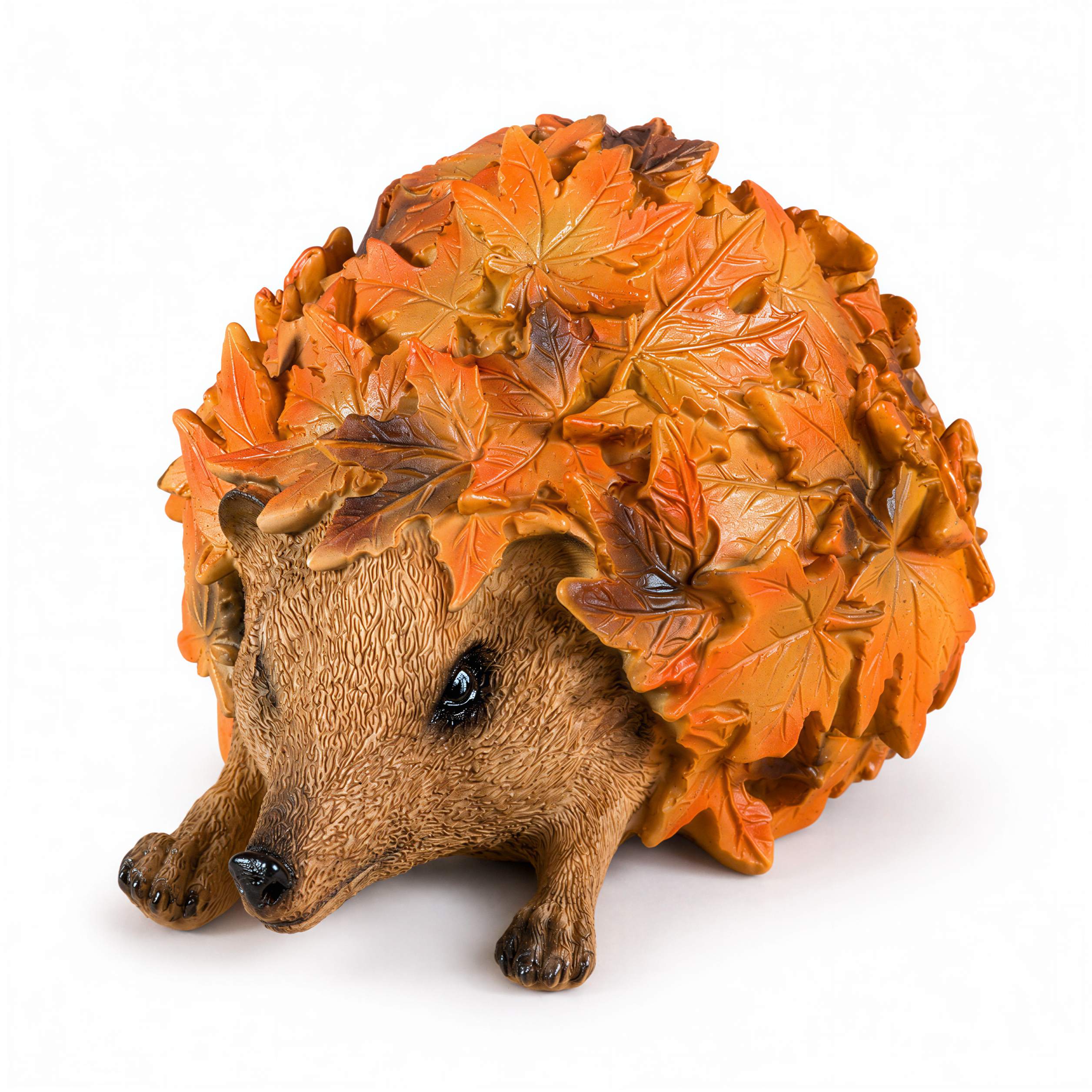 Tierfiguren Eule Reh Igel Eichhörnchen Figur mit Blätterdeko für Haus und Garten