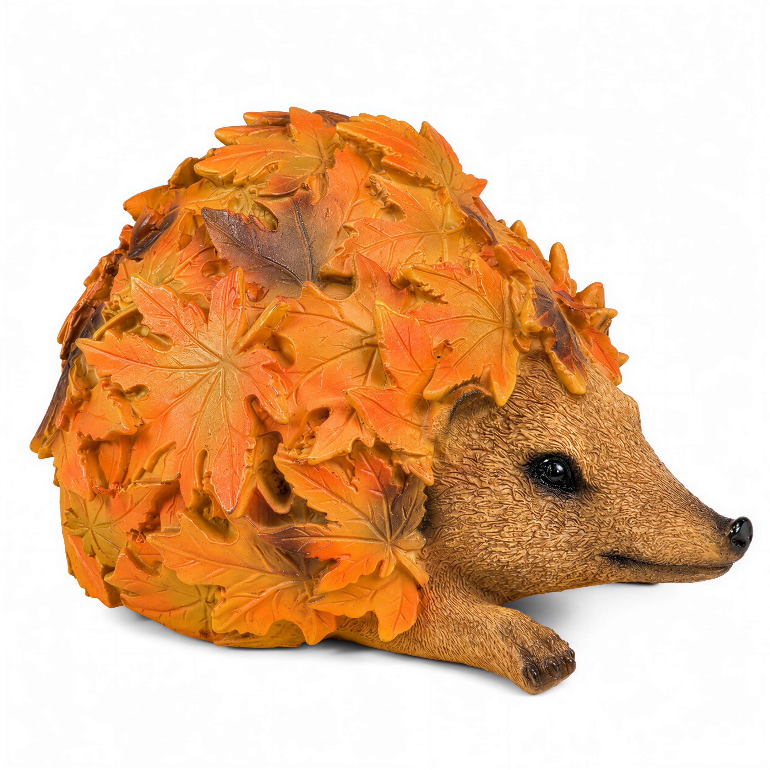 Tierfiguren Eule Reh Igel Eichhörnchen Figur mit Blätterdeko für Haus und Garten