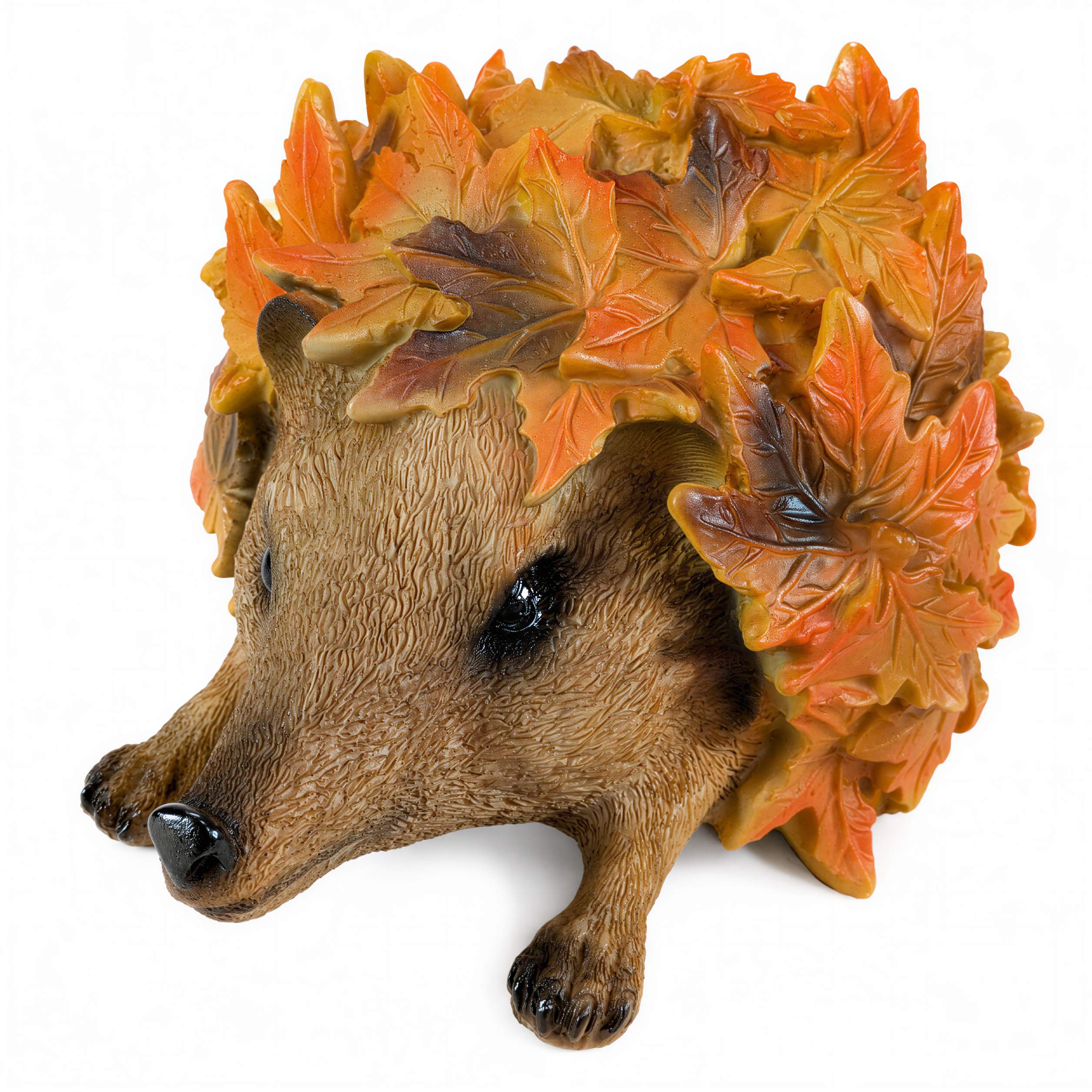 Tierfiguren Eule Reh Igel Eichhörnchen Figur mit Blätterdeko für Haus und Garten