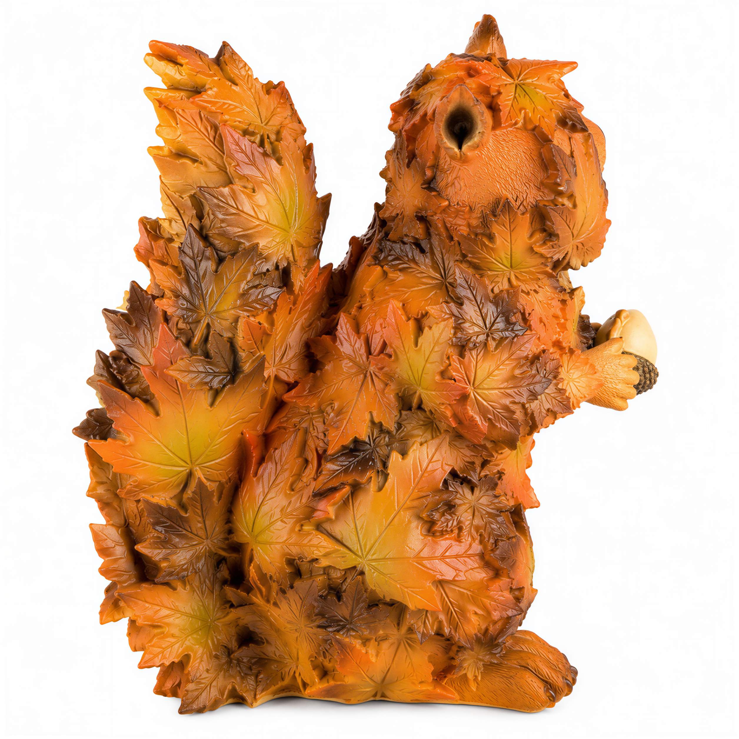 Tierfiguren Eule Reh Igel Eichhörnchen Figur mit Blätterdeko für Haus und Garten