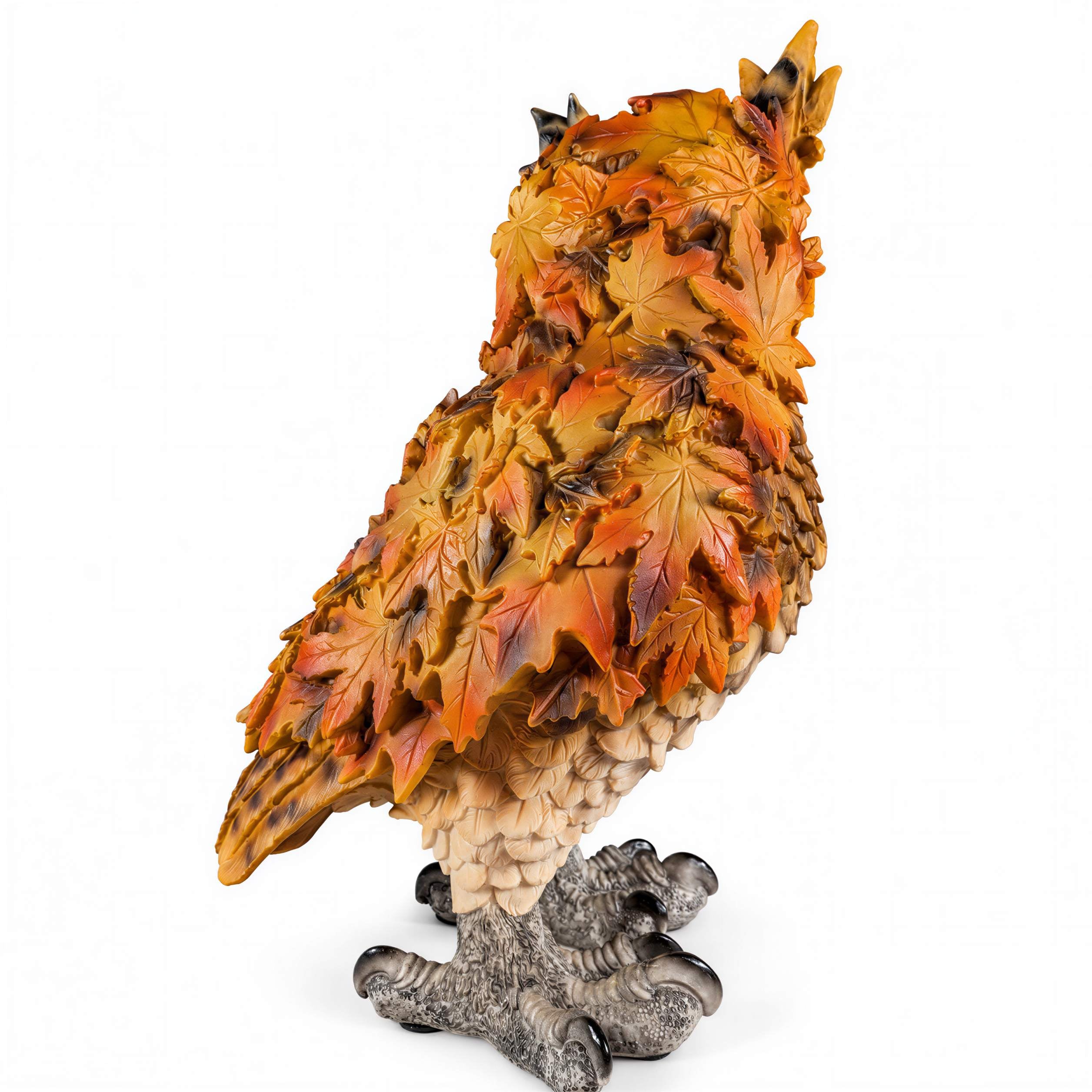 Tierfiguren Eule Reh Igel Eichhörnchen Figur mit Blätterdeko für Haus und Garten