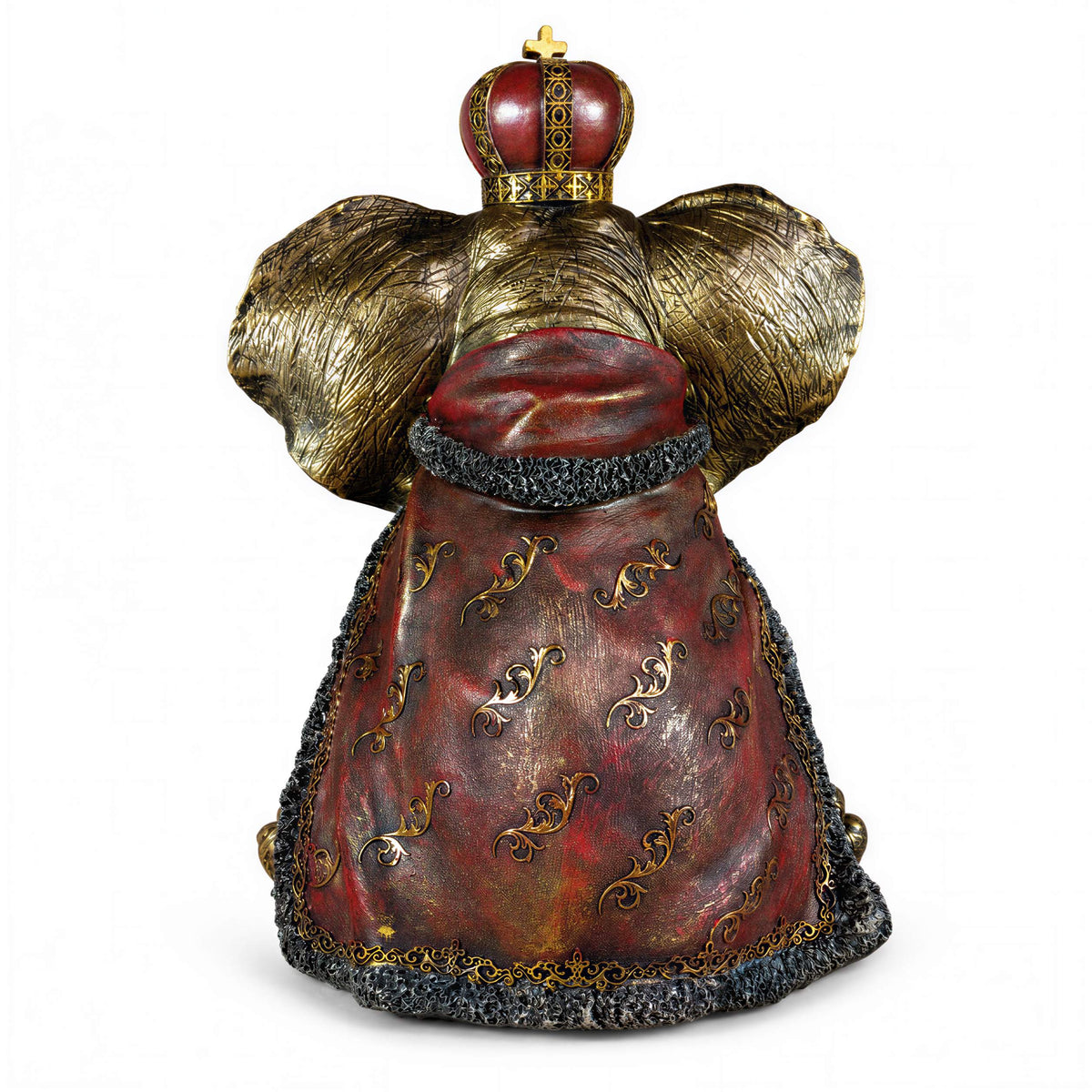 Elefant Figur mit Krone Dekofigur in Schwarz-Gold oder Gold-Rot