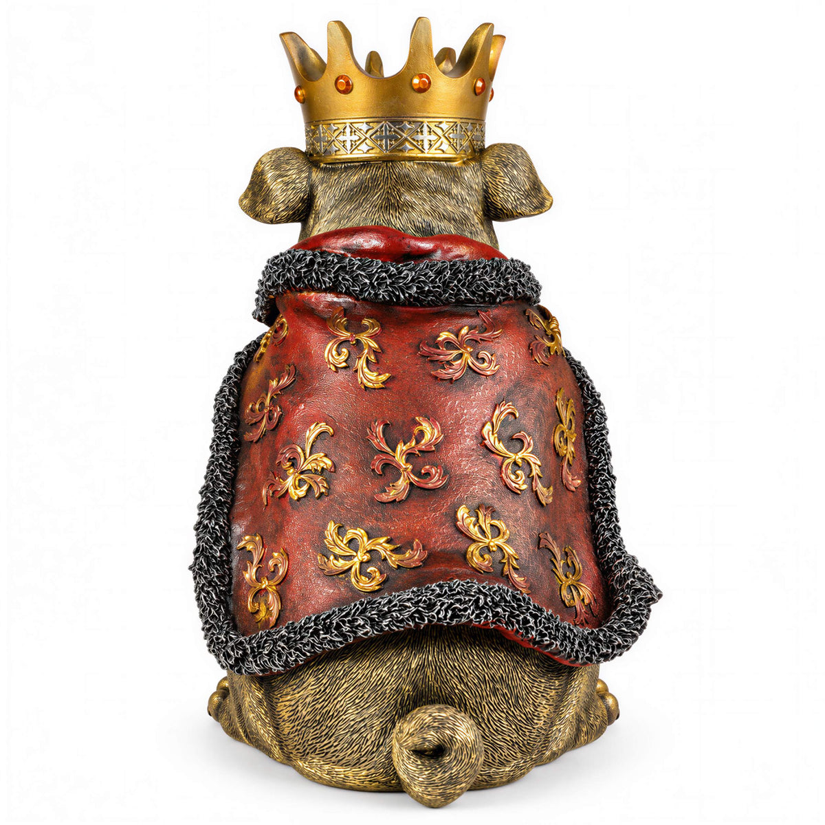 Bulldogge Figur mit Krone Urban Royals Deko Hundefigur handbemalt schwarz oder gold