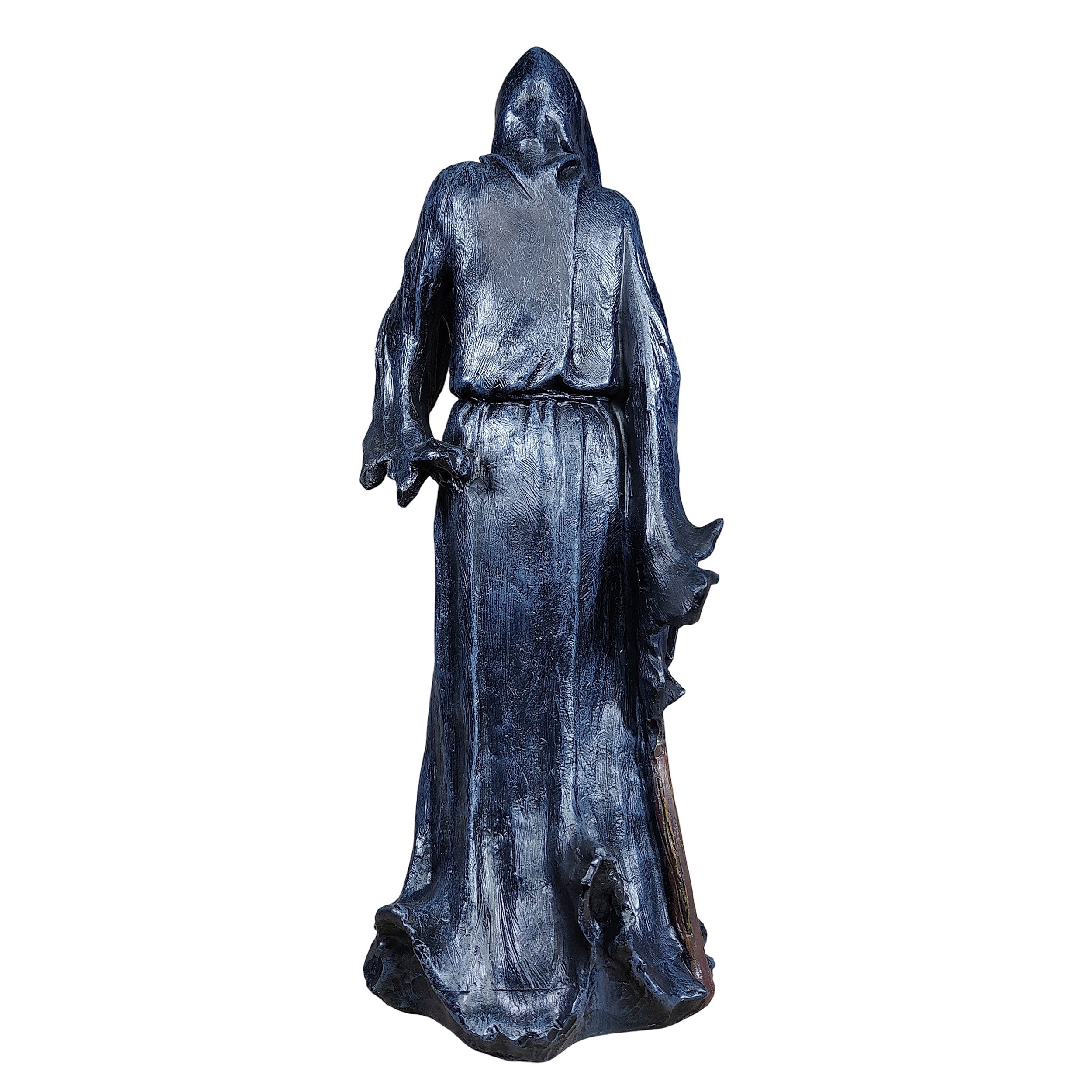 Deko Figur Der Tod mit LED Laterne – Halloween Dekofigur aus Polyresin, handbemalt, stimmungsvolle Herbstdeko für Innen