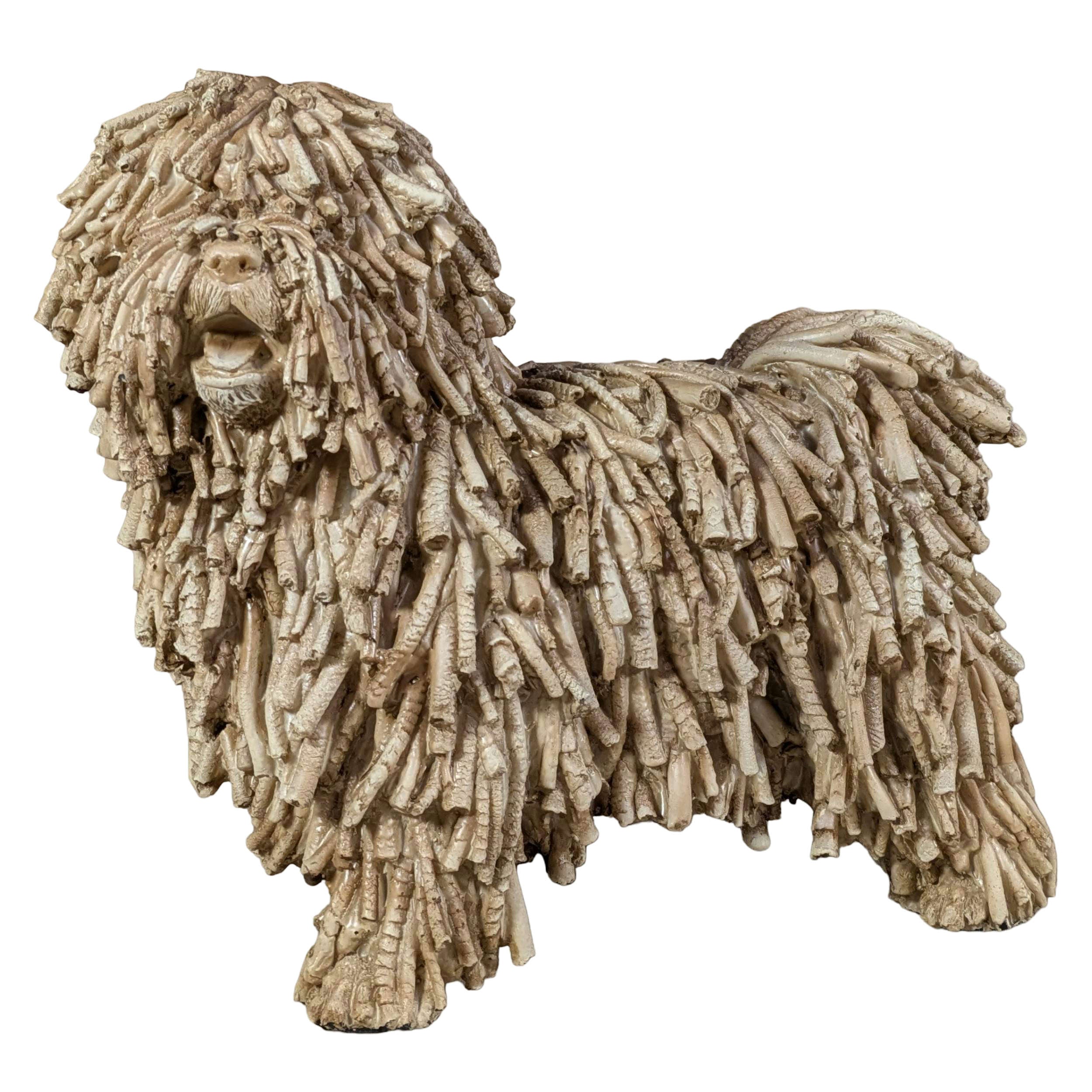 Hundefigur in Treibholz-Optik naturgetreuer Deko Hund im Driftwood Style